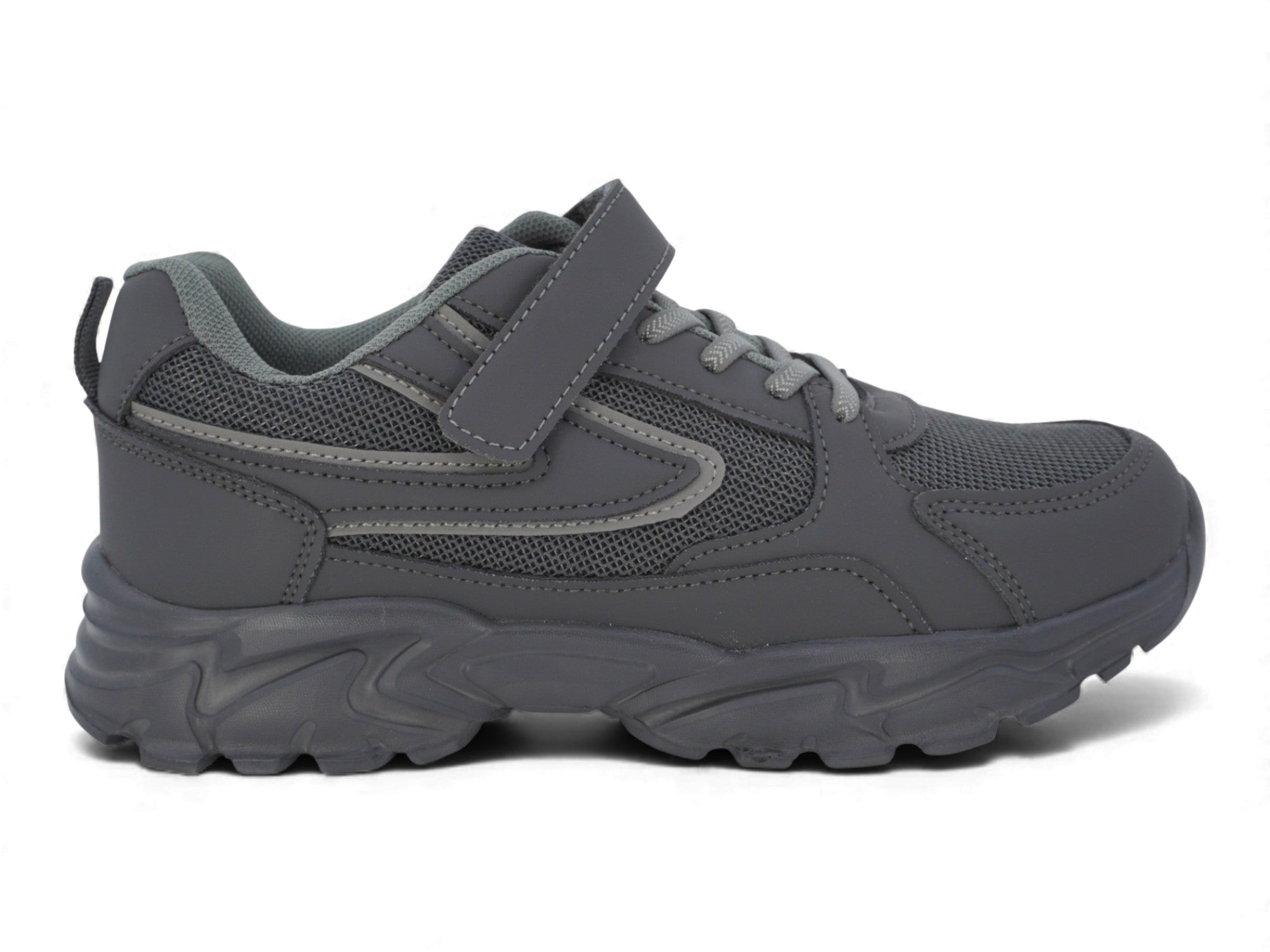 Boys' Gray Light Weight Mesh Sneaker
