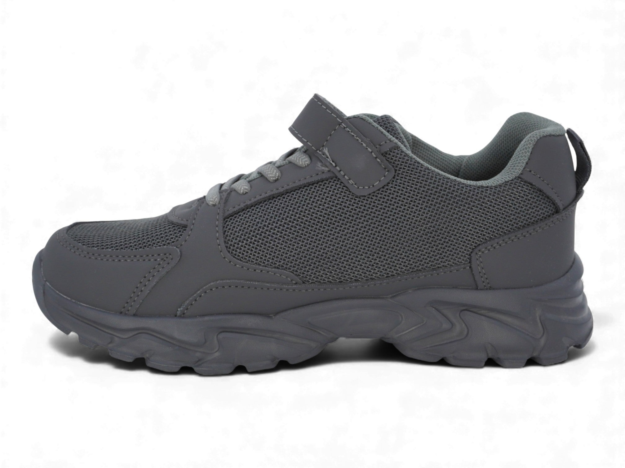 Boys' Gray Light Weight Mesh Sneaker