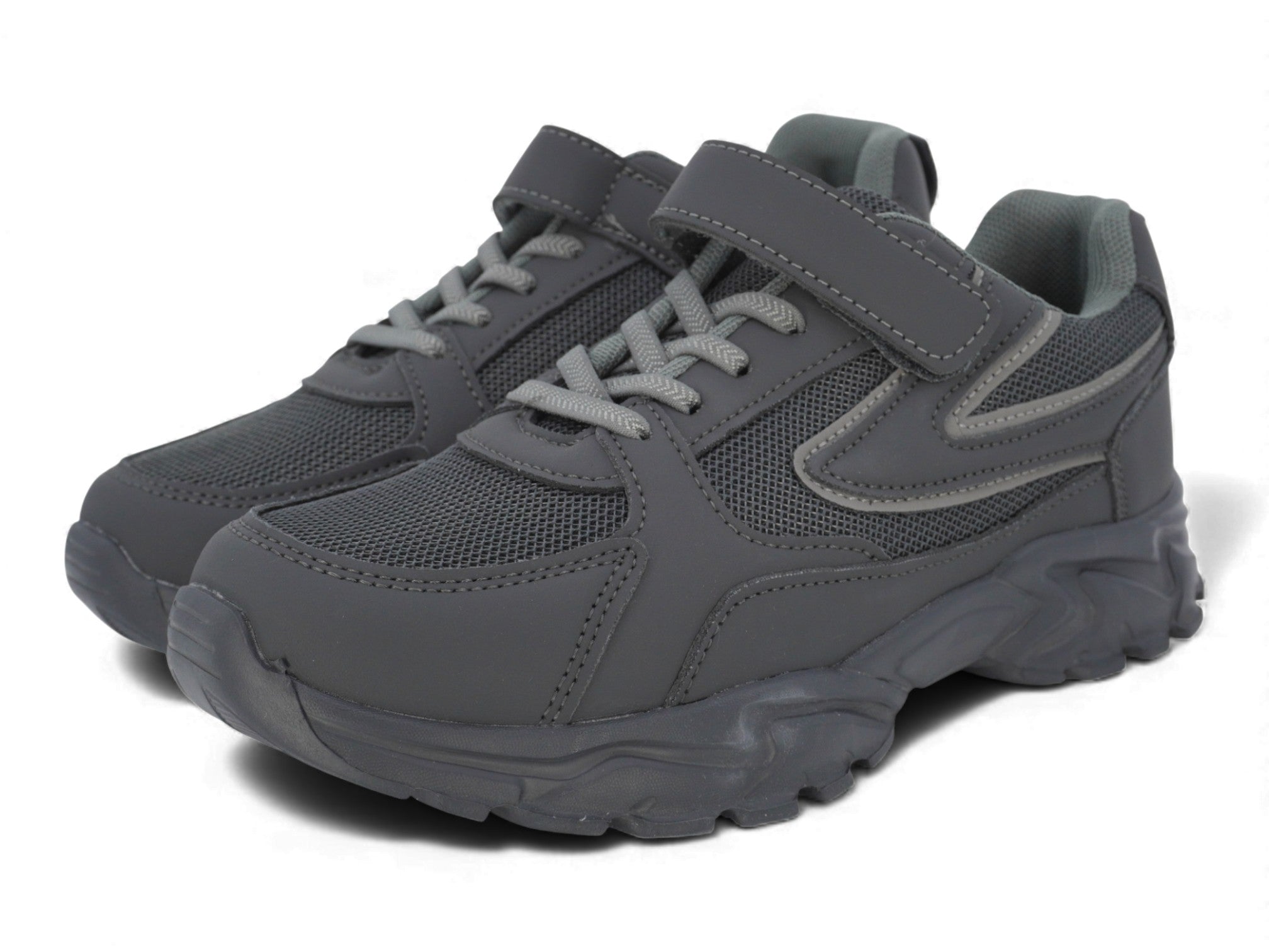 Boys' Gray Light Weight Mesh Sneaker