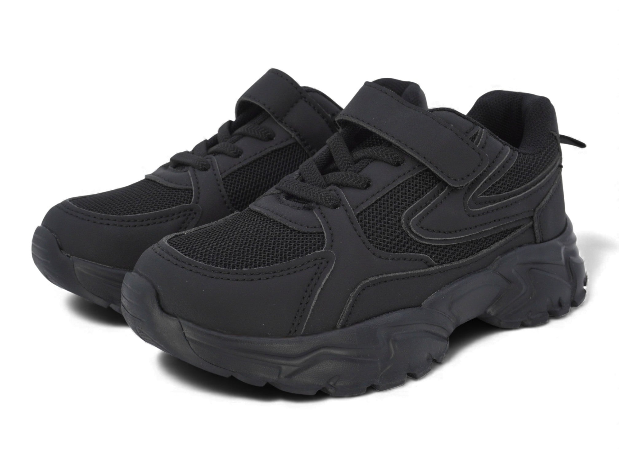 Boys' Black Light Weight Mesh Sneaker