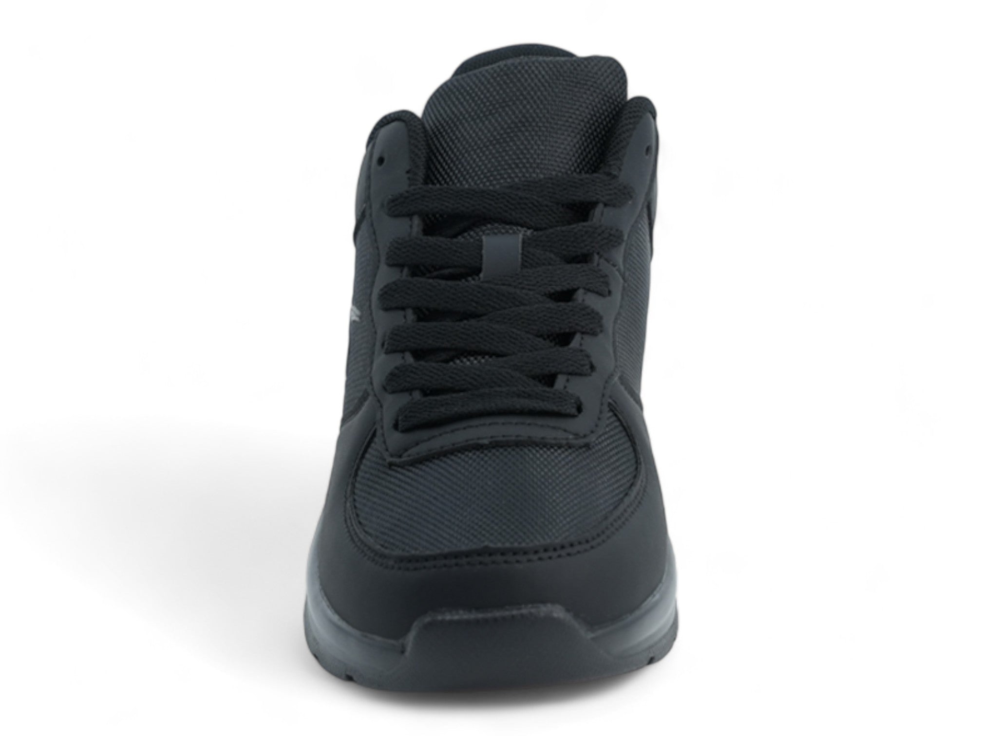 Women's Black Vegan Leather Bubble Non Slip Sneaker