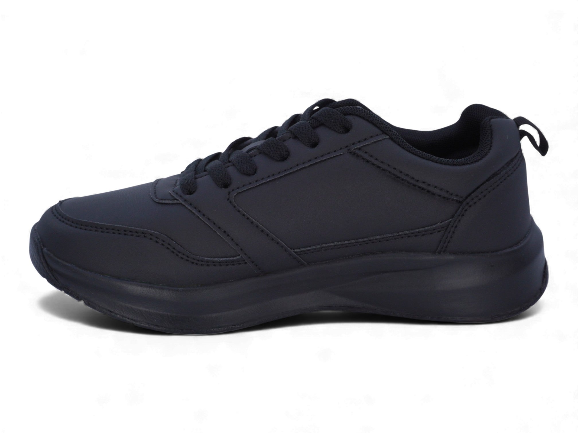 Women's Black Vegan Leather 2.0 Non Slip Sneaker