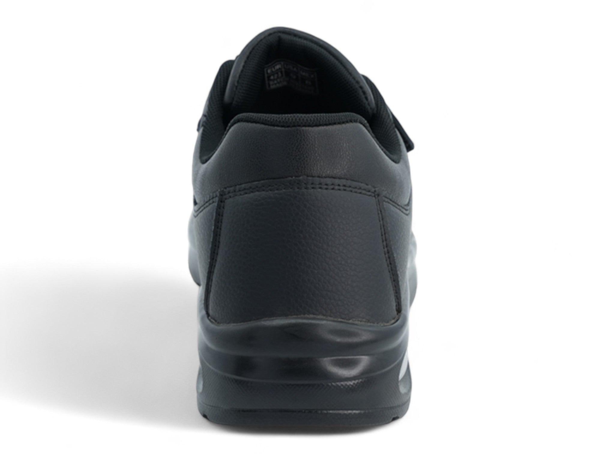 Mens' Black Vegan Leather Velcro Bubble Non Slip