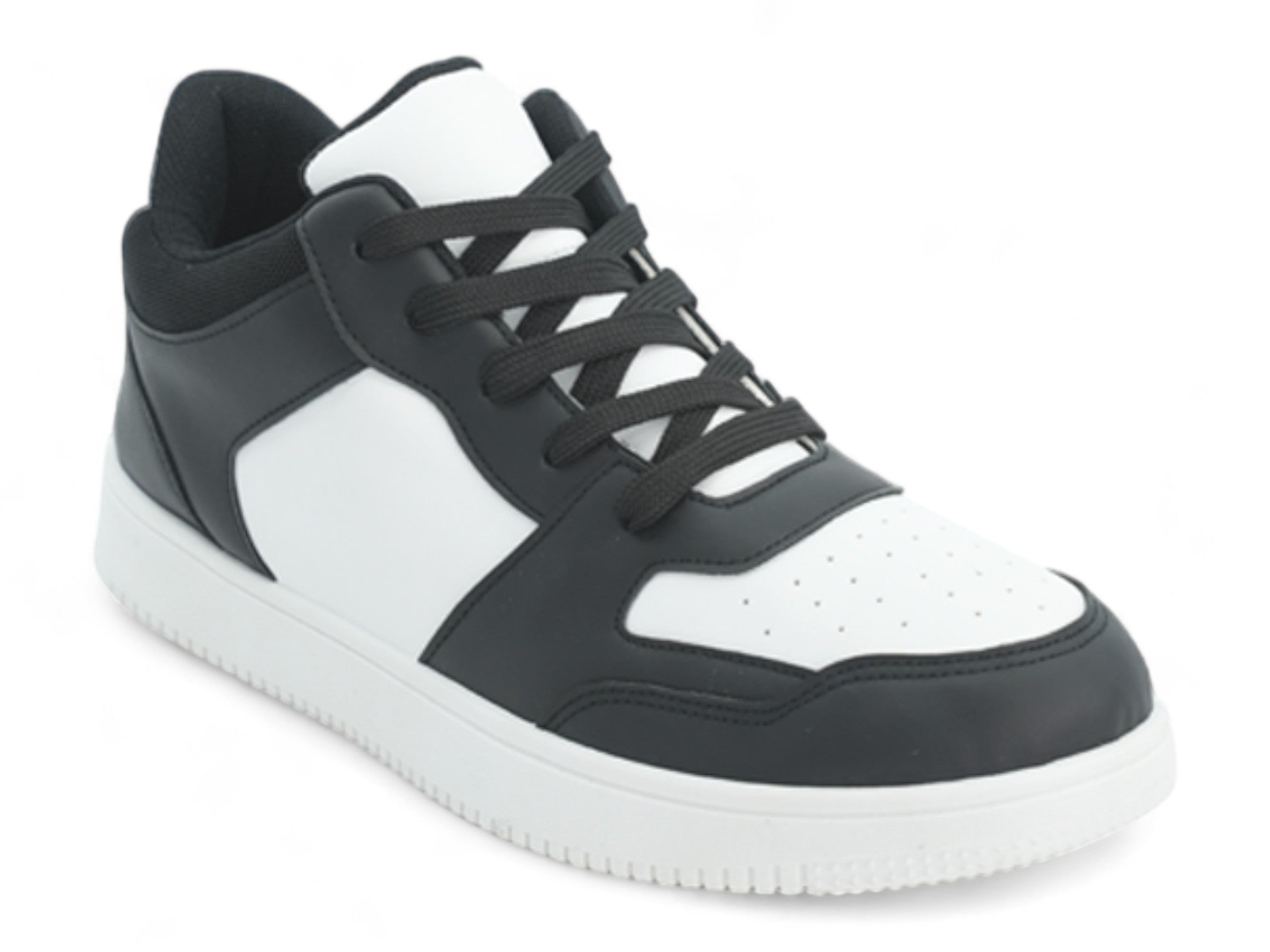 Men's Black & White Mid Top Sneaker