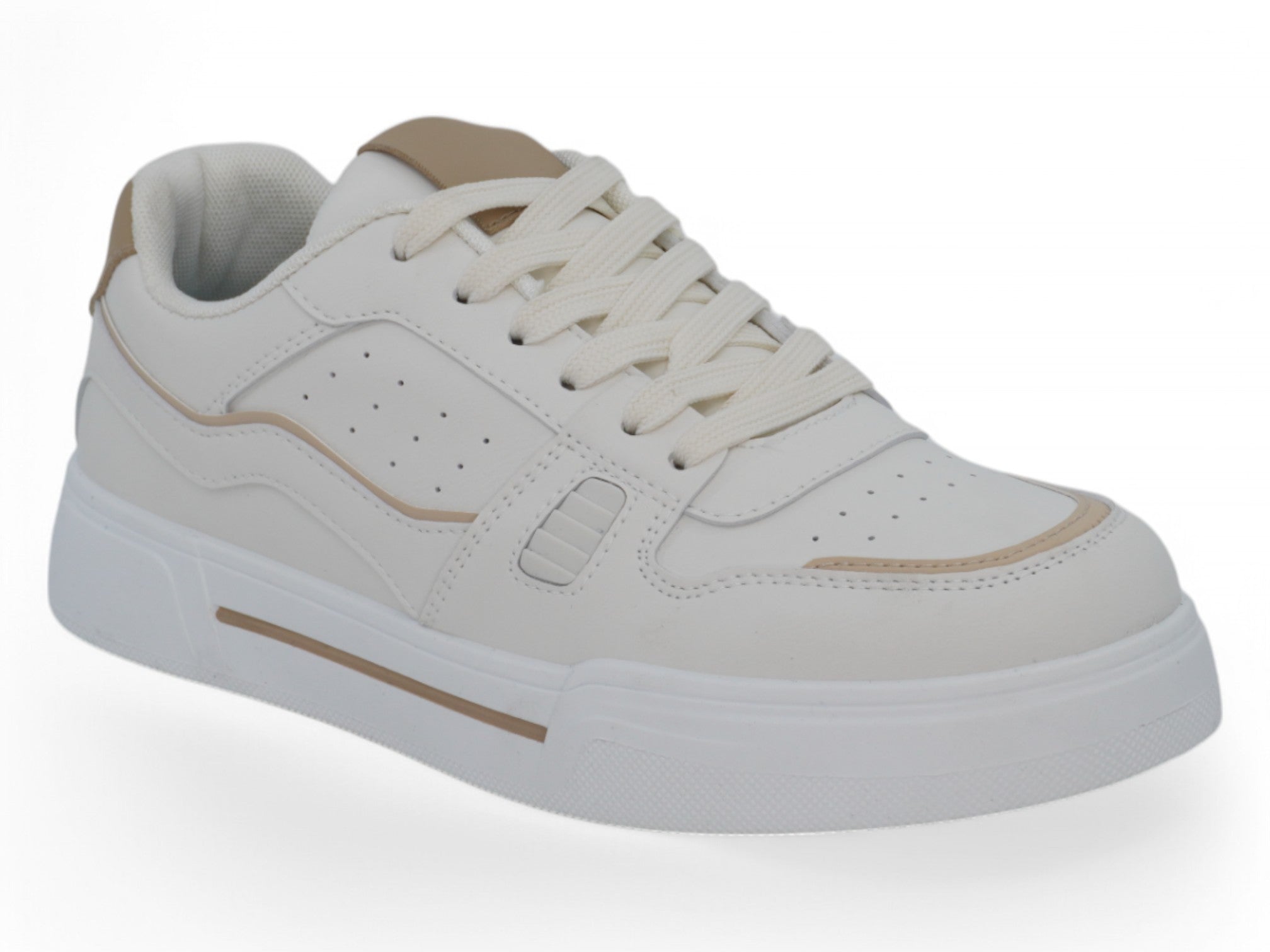 Men's White & Tan Courtside Sneaker
