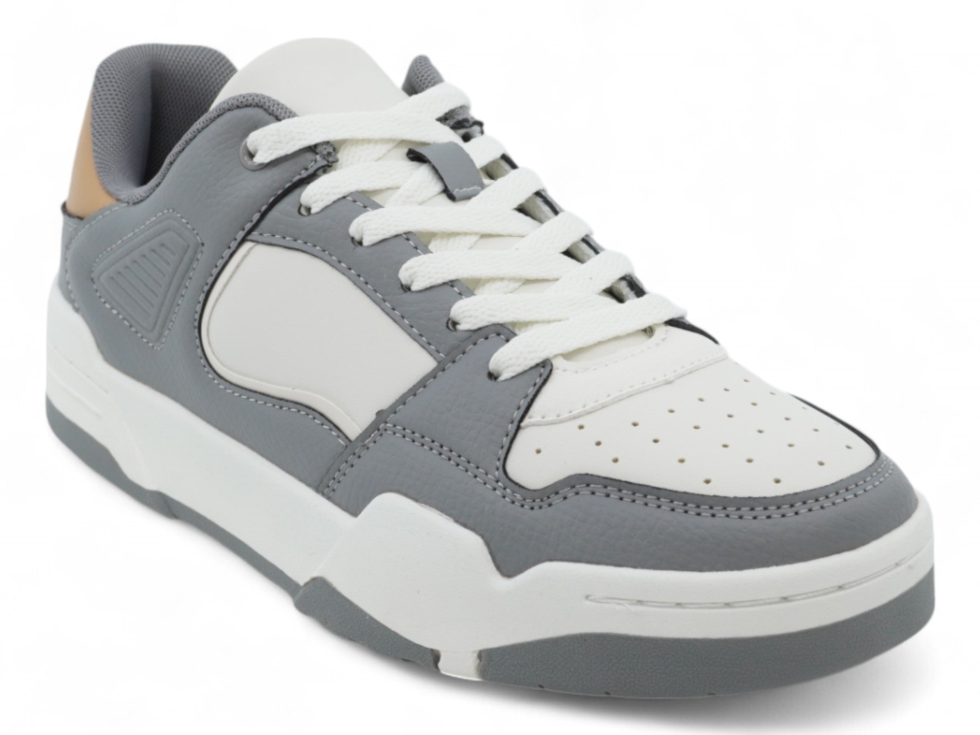 Men's Gray & White Courtside Sneaker