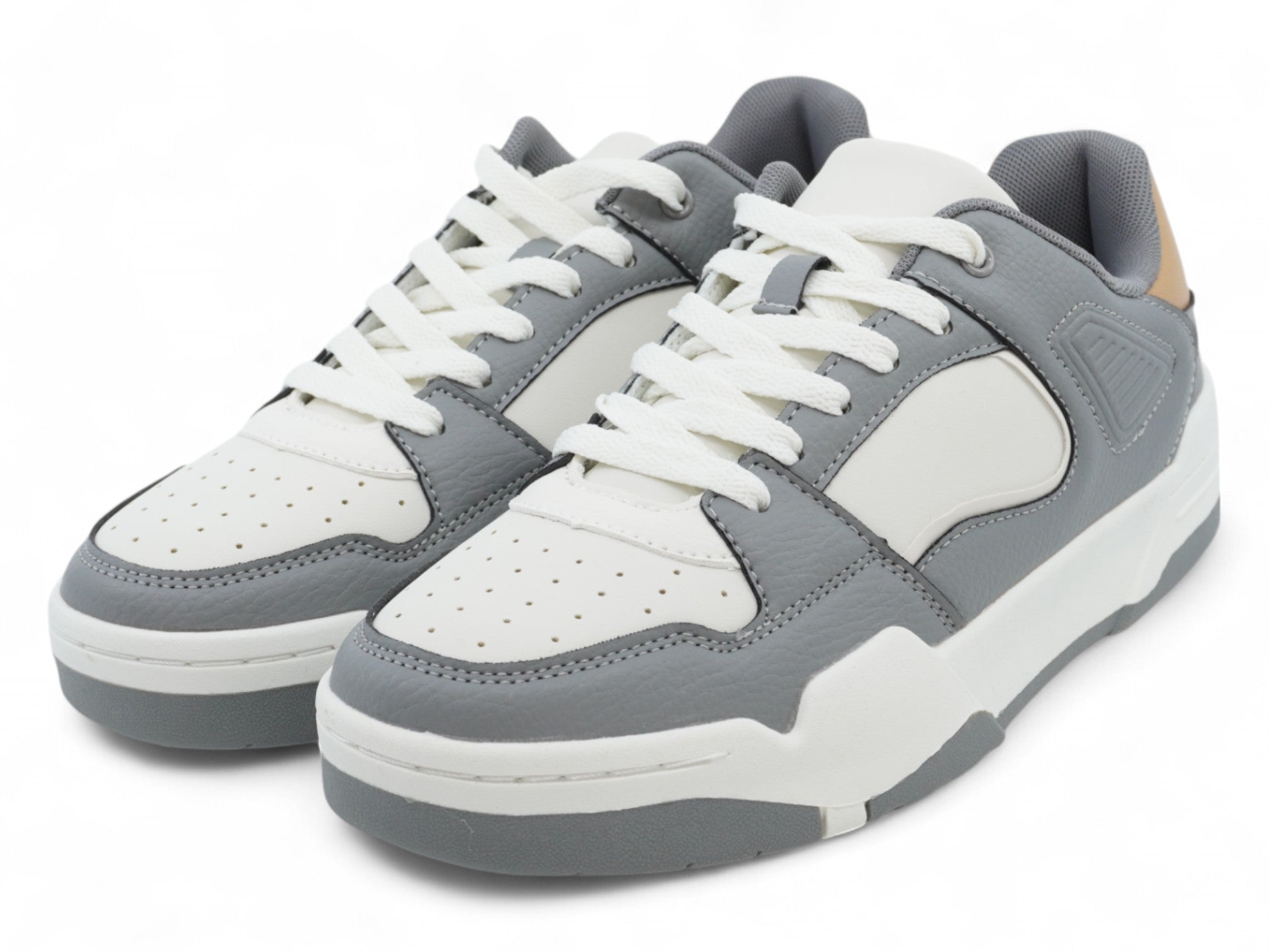 Men's Gray & White Courtside Sneaker
