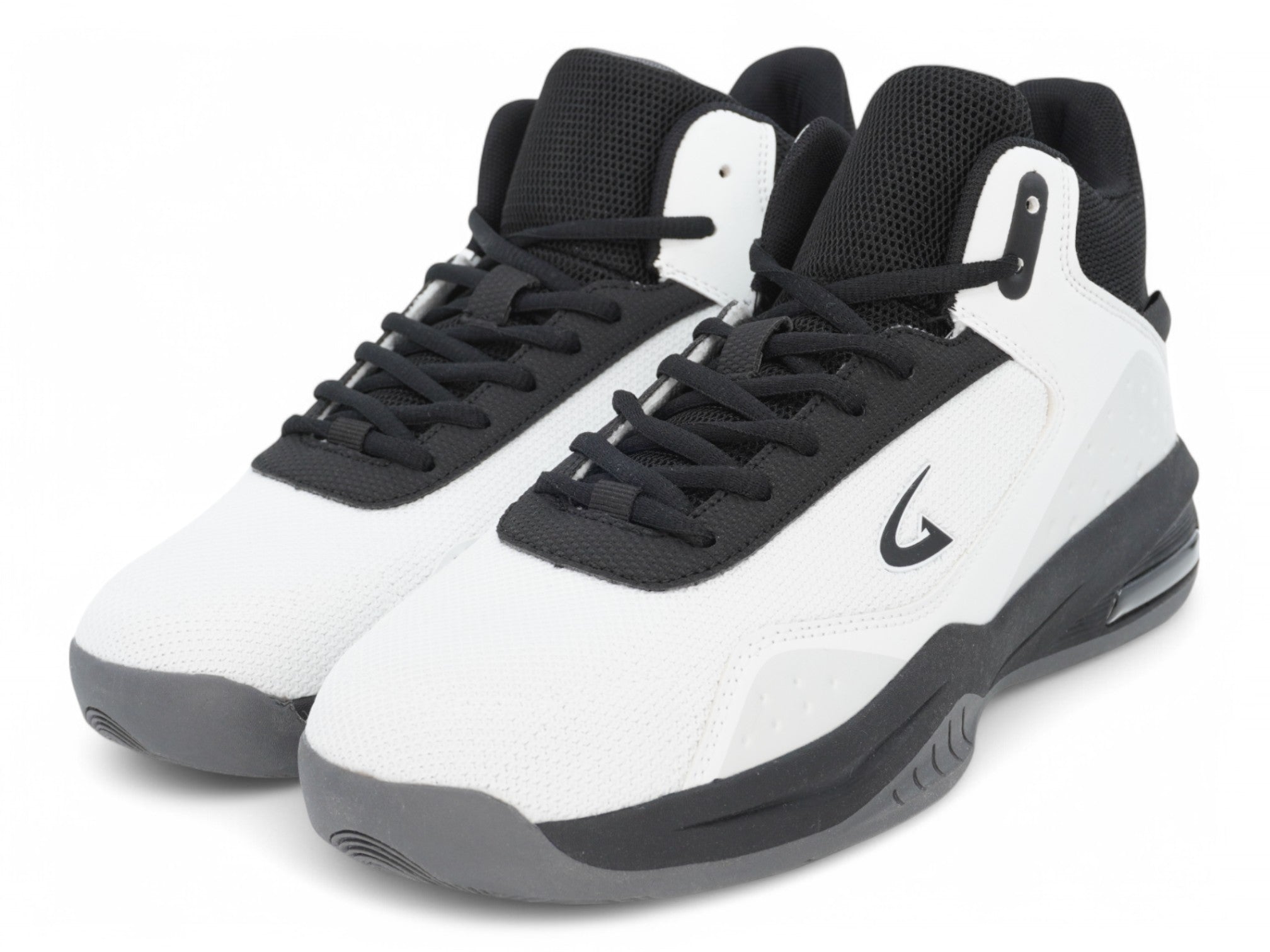 Men's White and Black High Top Sneaker