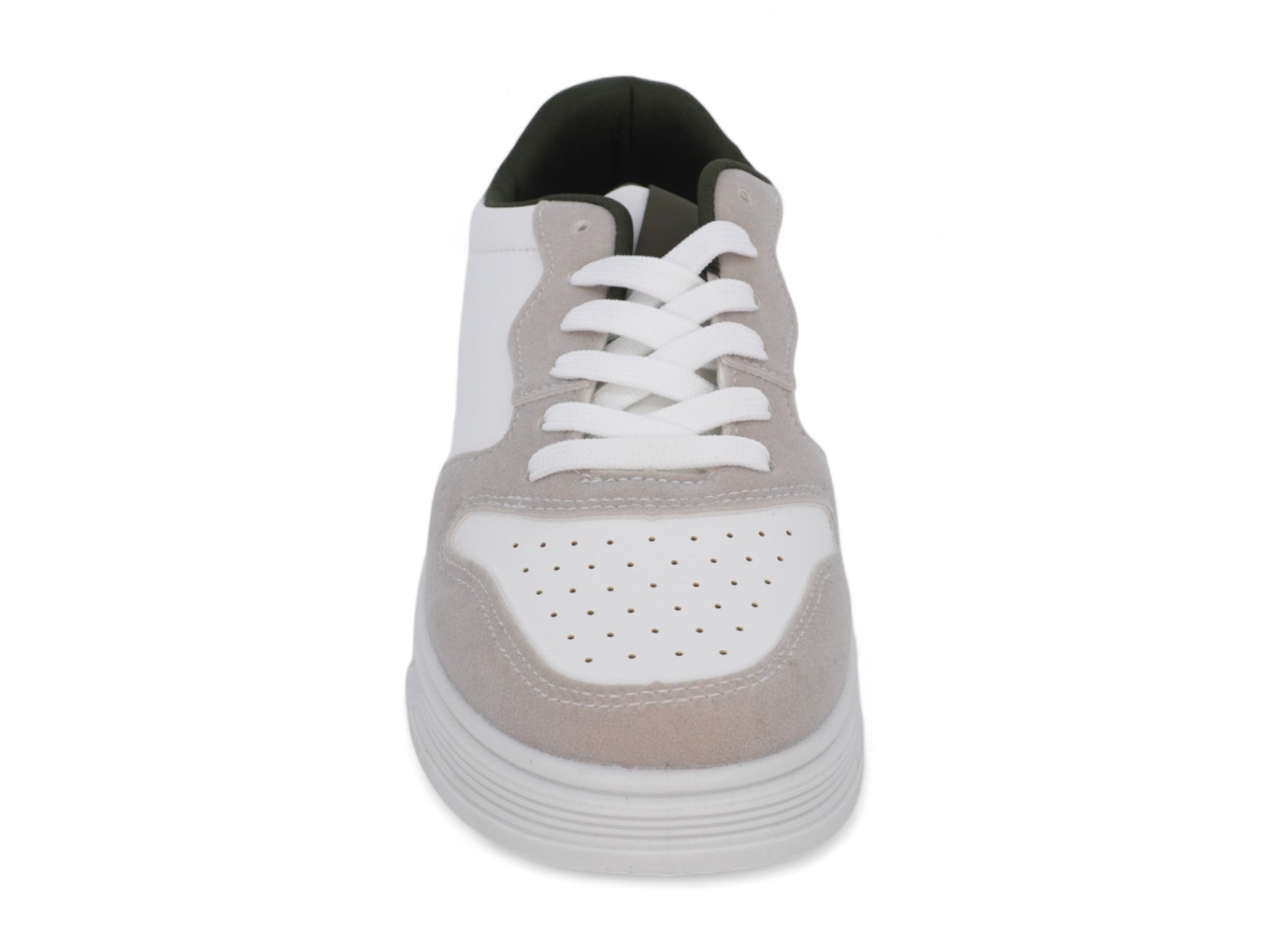 Men's White & Beige Court Sneaker