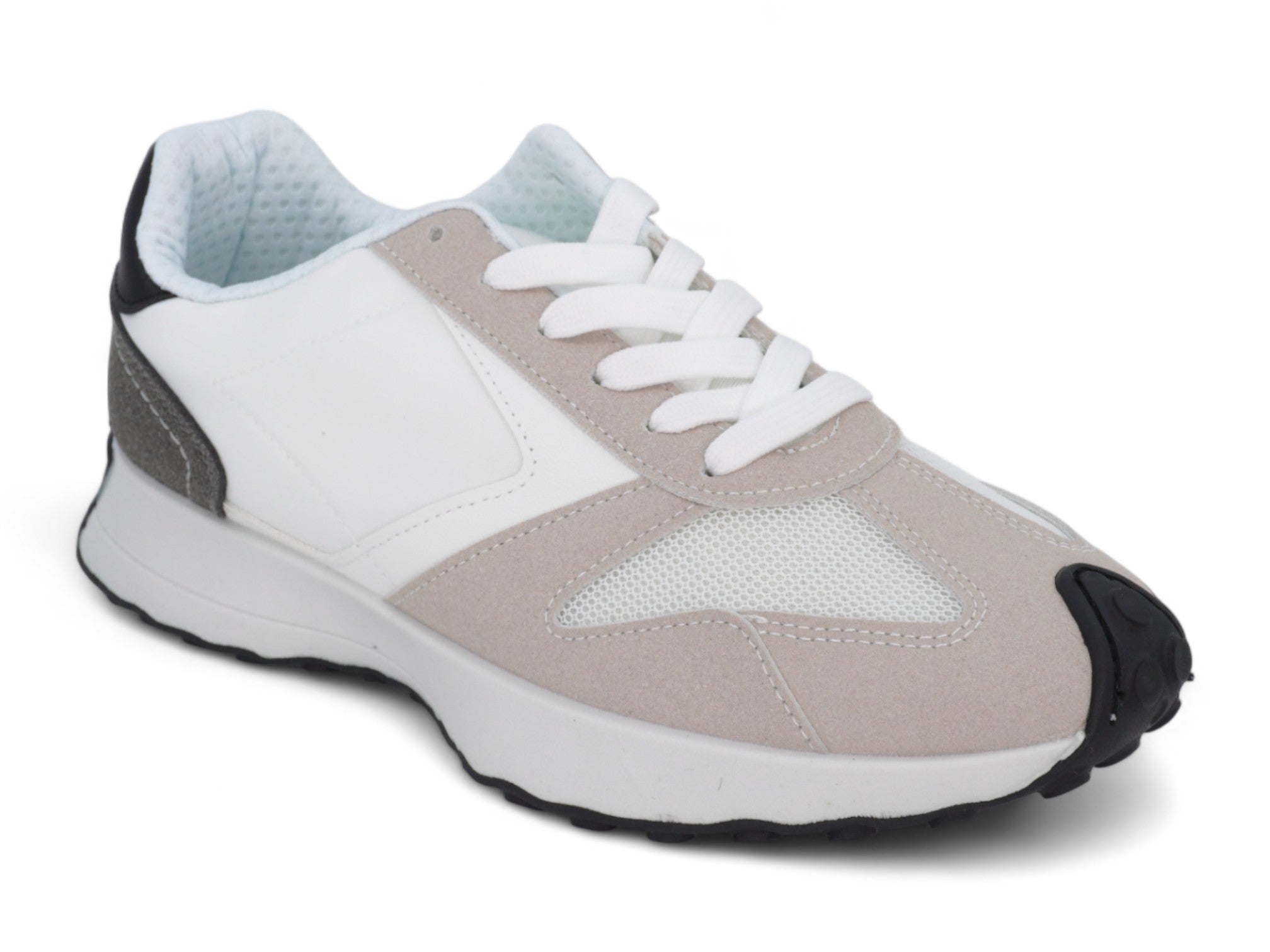 Men's White & Tan & Black Platform Sneaker