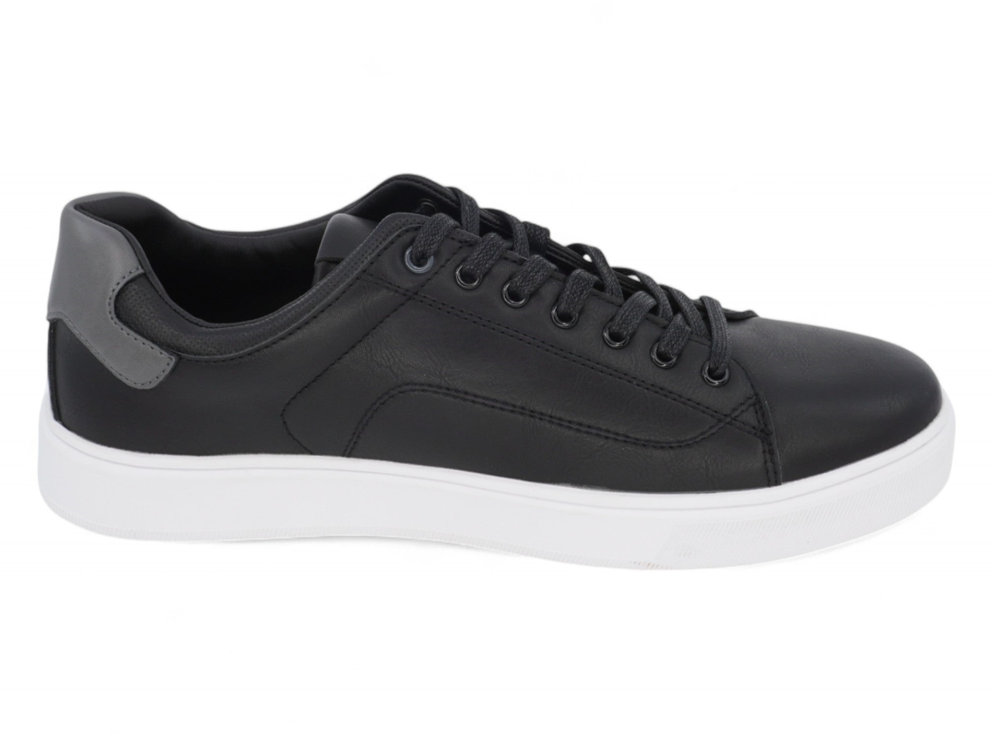 Men's Black Vegan Leather Courtside Sneaker