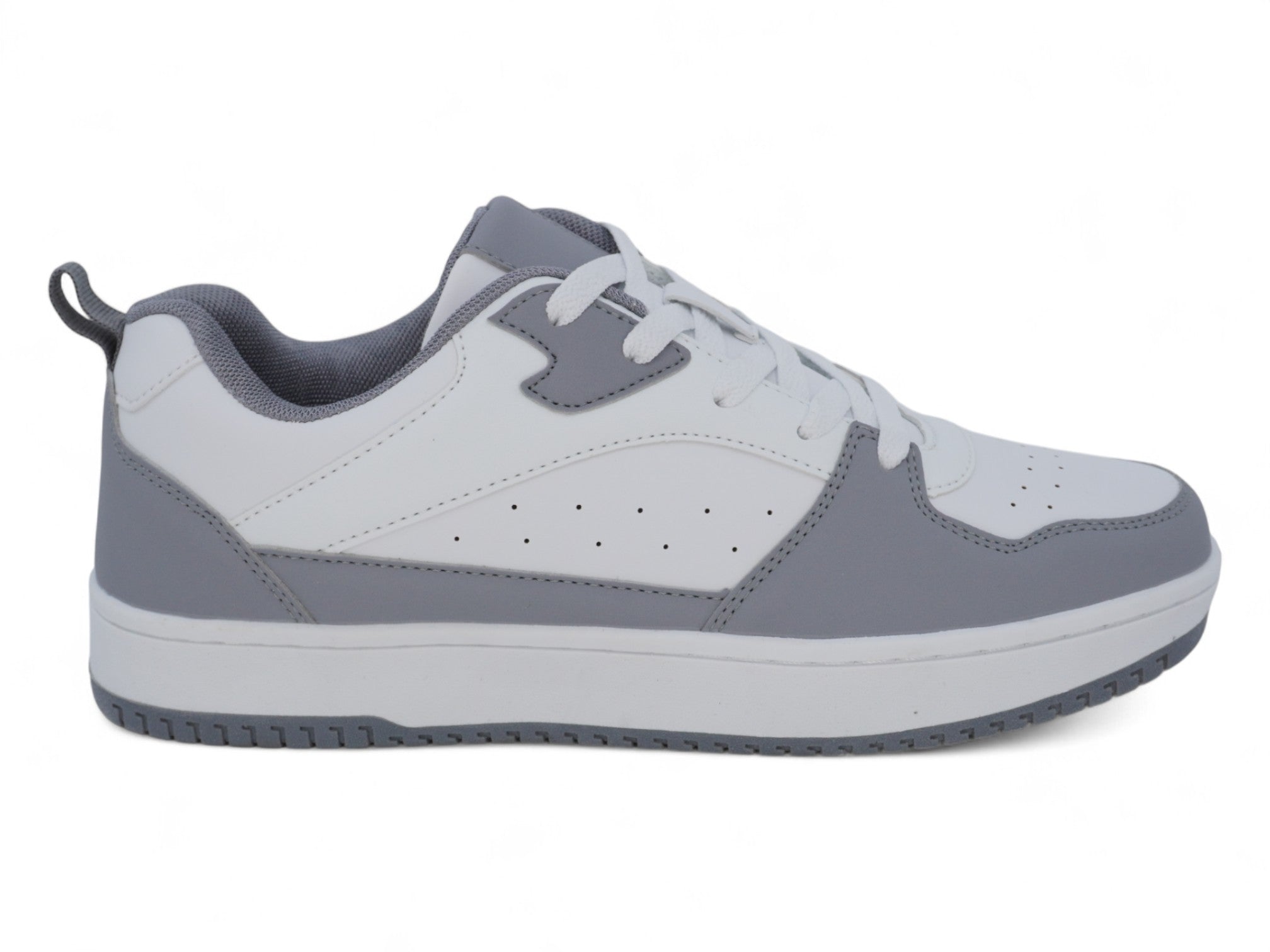 Men's Gray White Court Sneaker