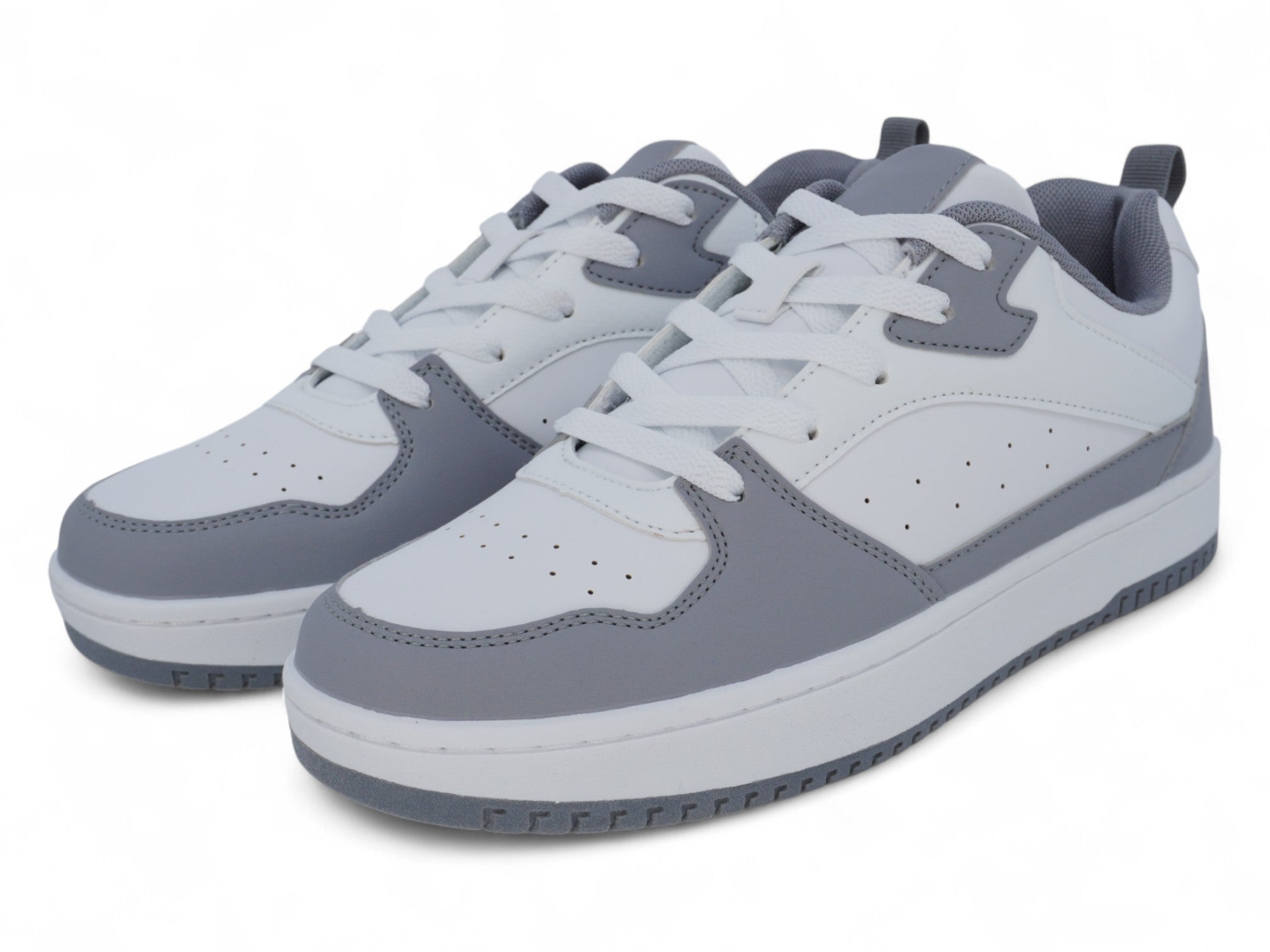 Men's Gray White Court Sneaker