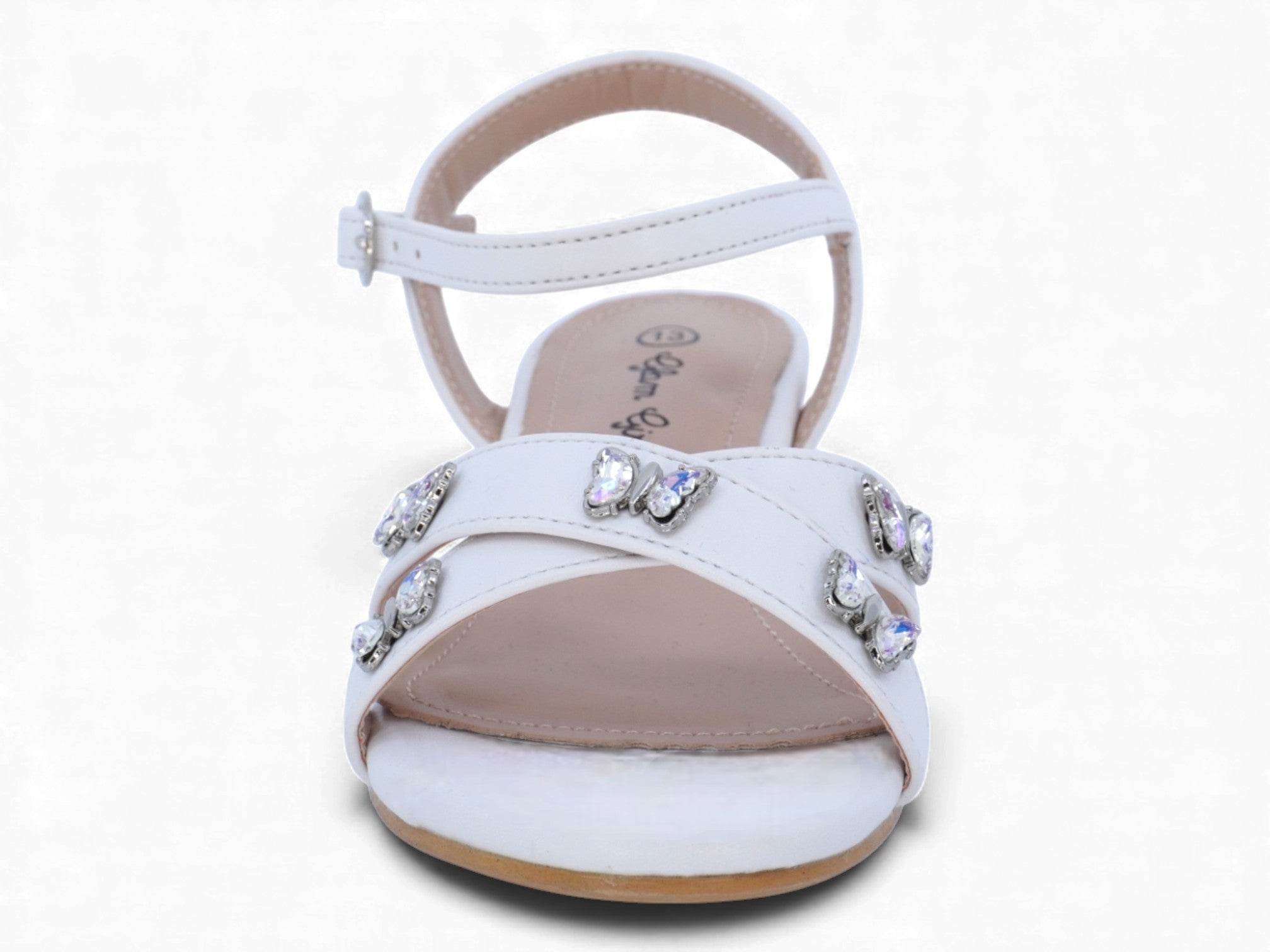 Girls' White Butterfly Pump