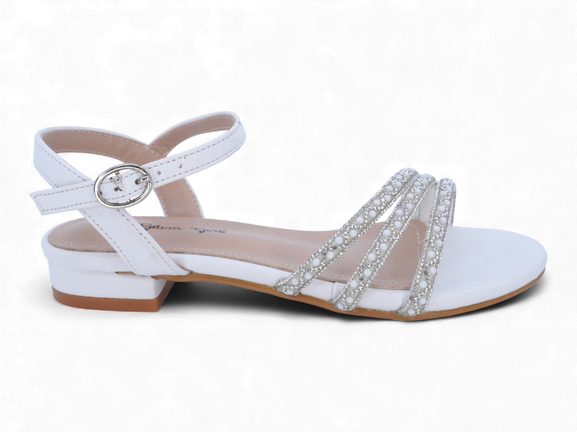 Girls' White Camila Pump