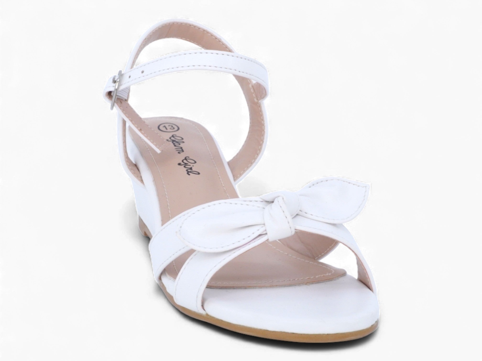 Girls' White Avery Wedge