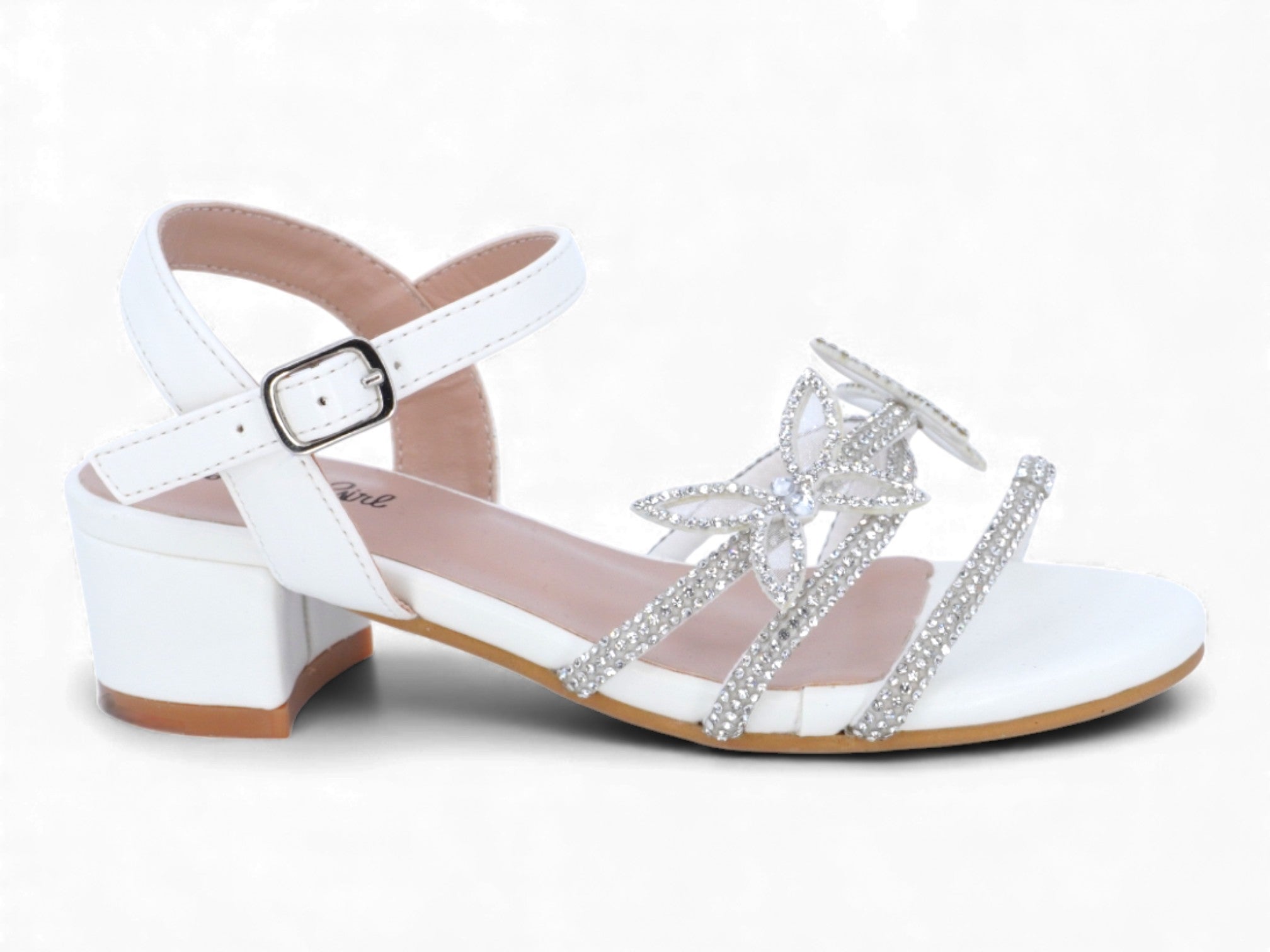 Girls' White Emilia Heel