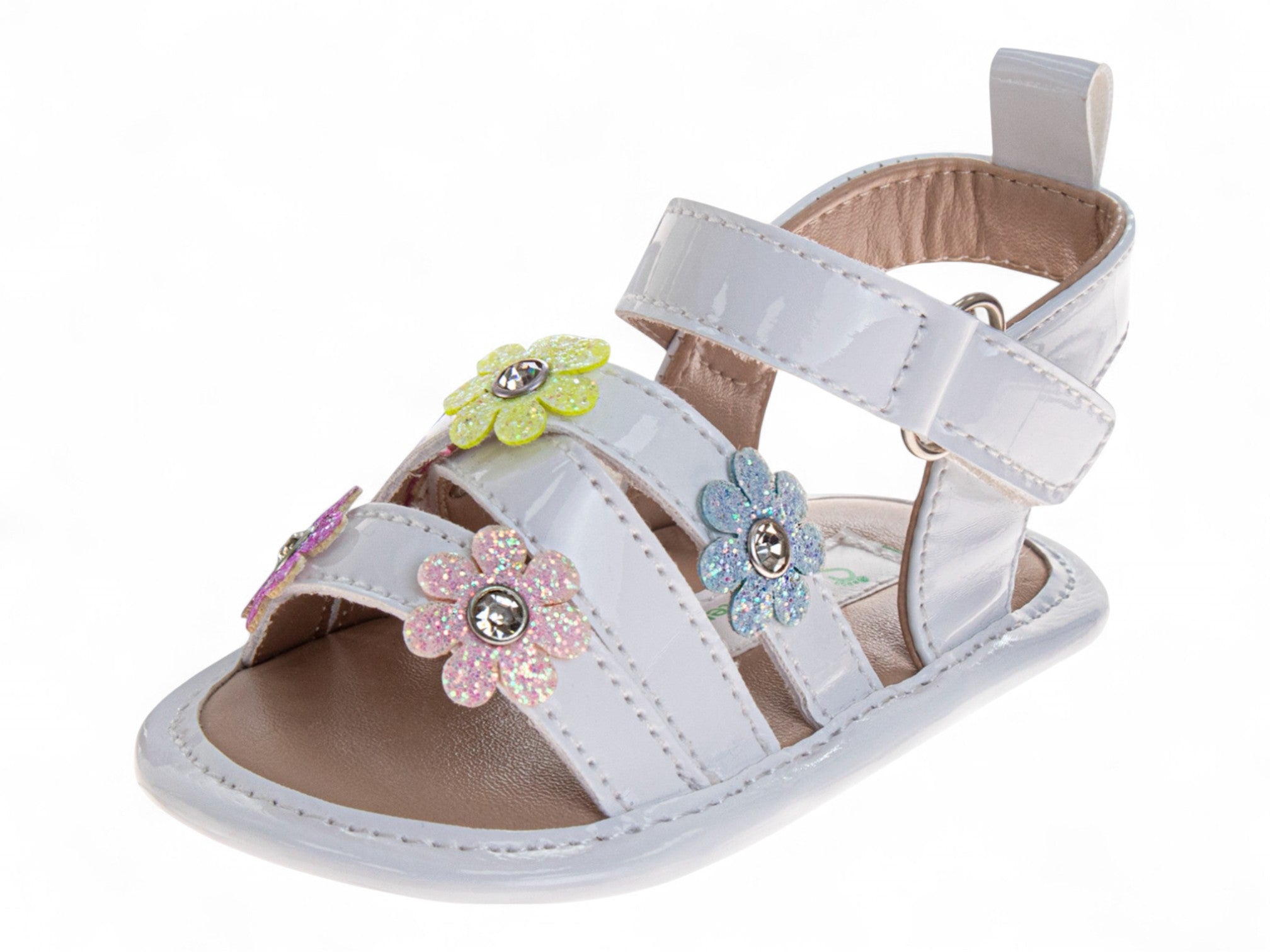 Infants White Flower Soft Sole Sandal