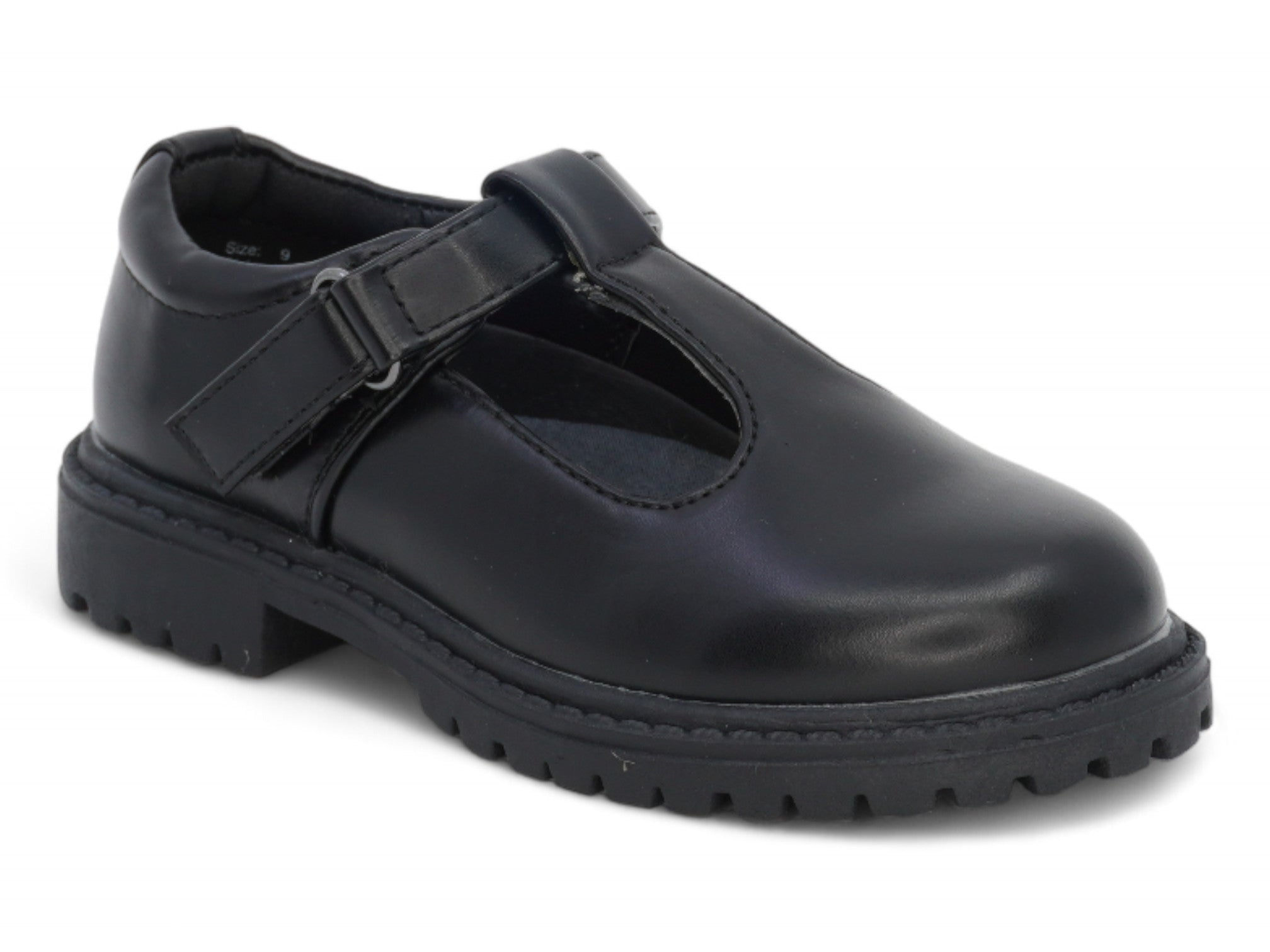Toddler Black Eliana T-Strap School Shoe