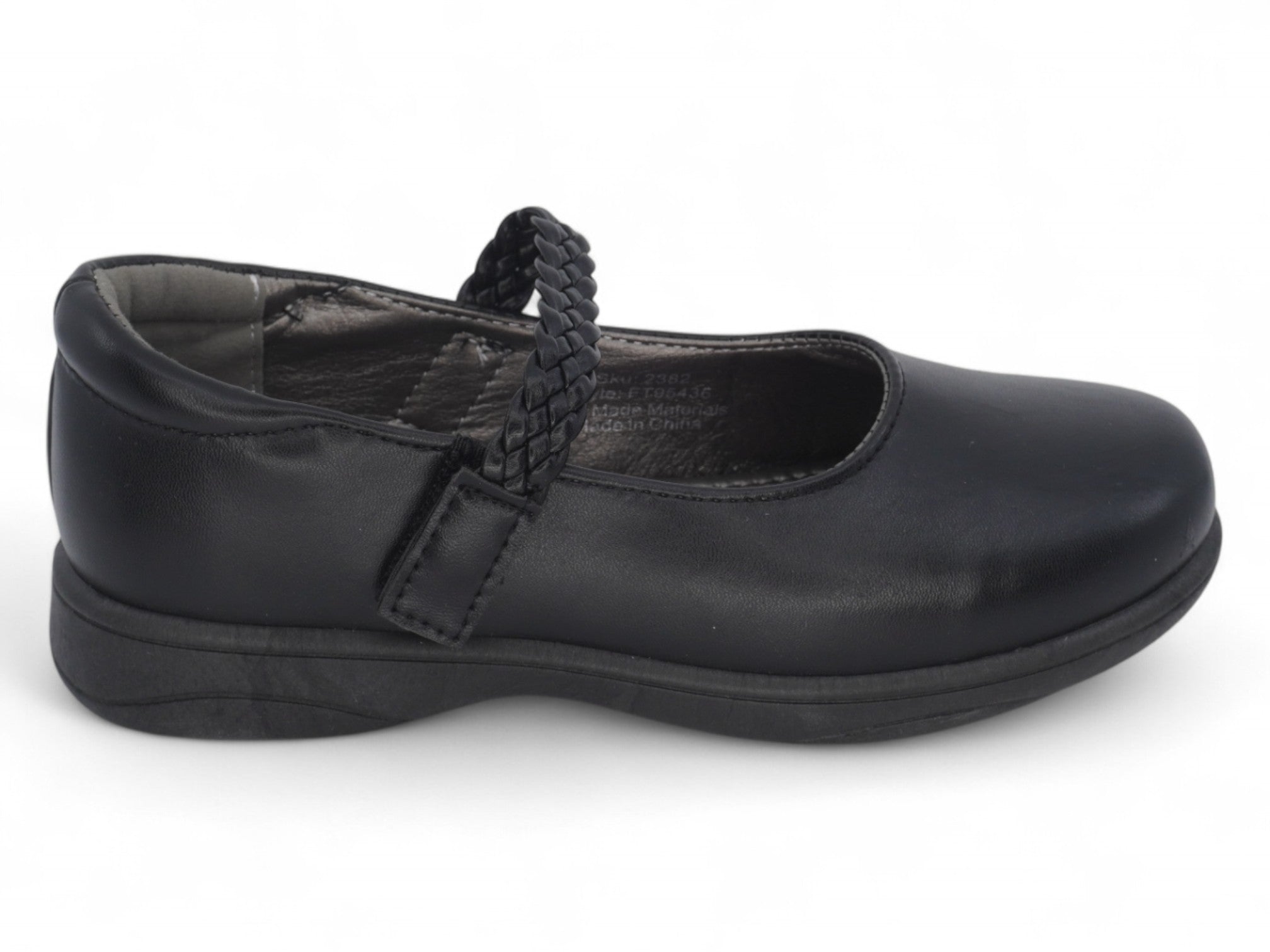 Girls Black Braided Mary Jane