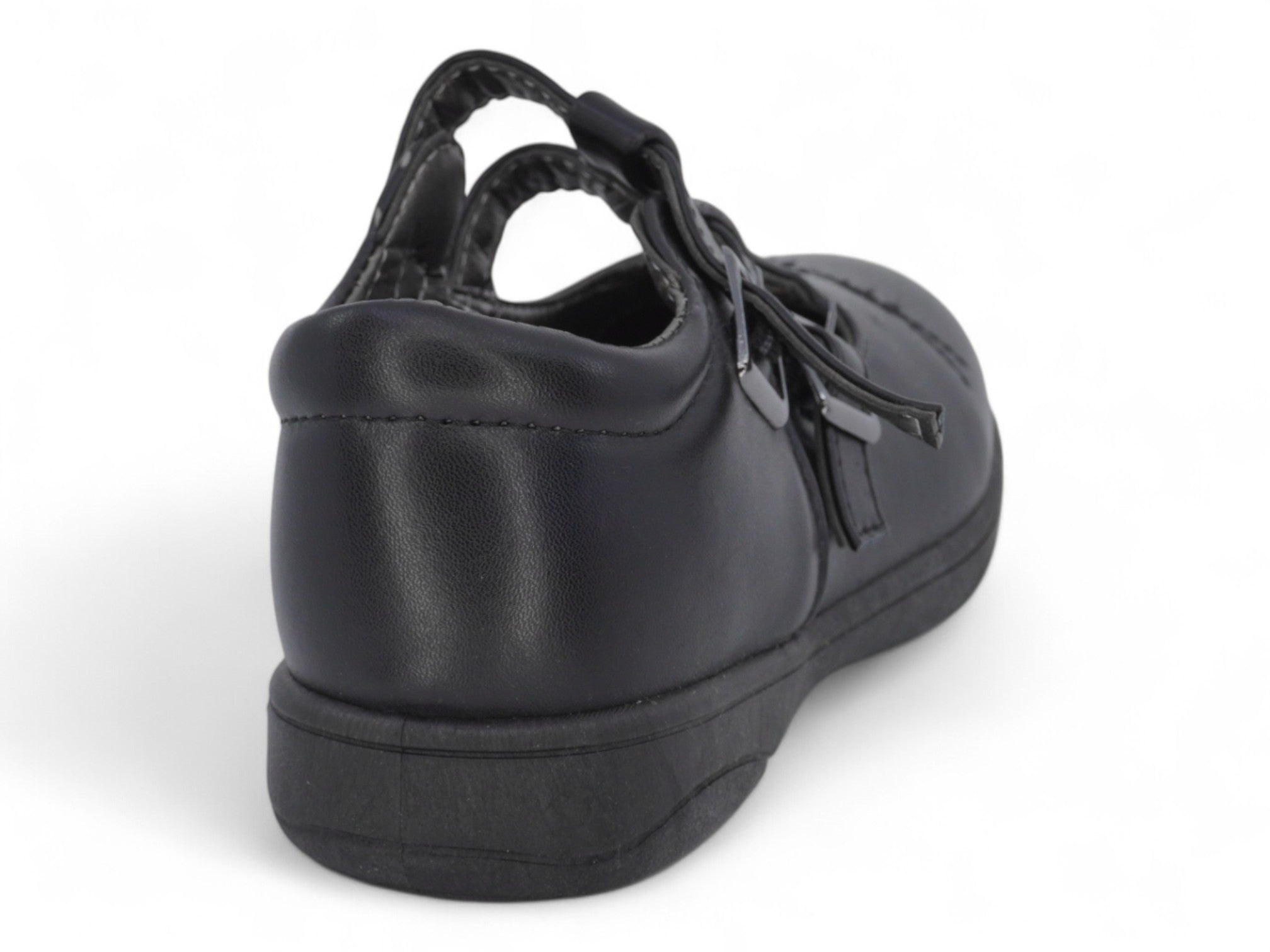 Girls' Black T-Strap School Shoe