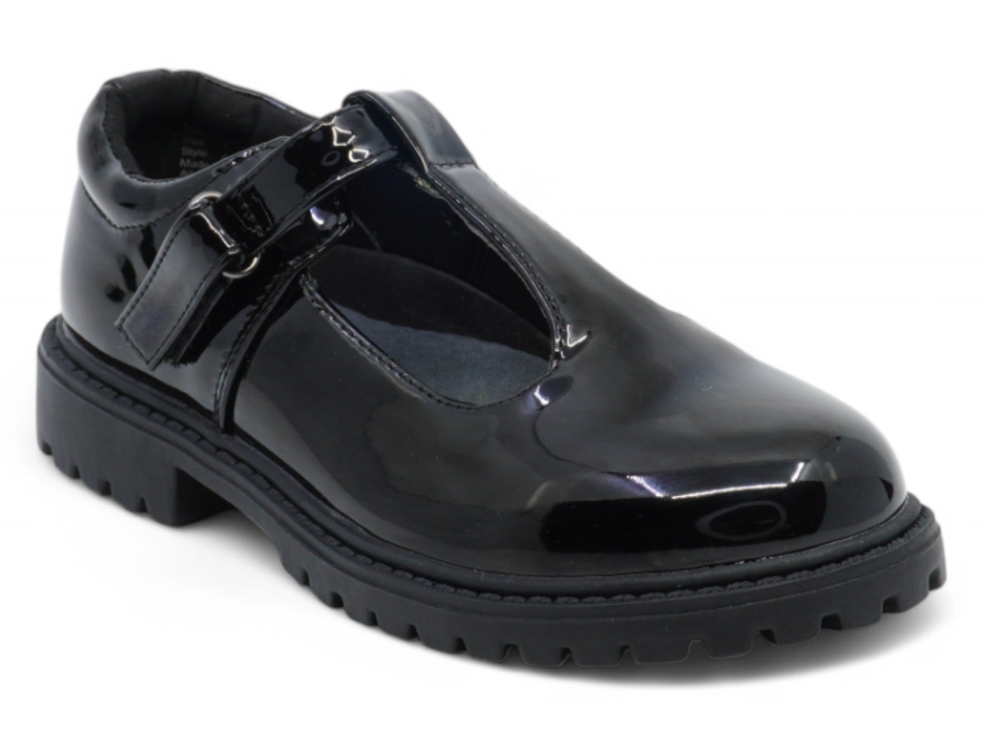 Girls Black Patent Liana School Shoe