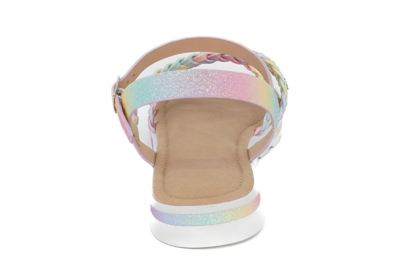 Girls' Rainbow Braided Sandal