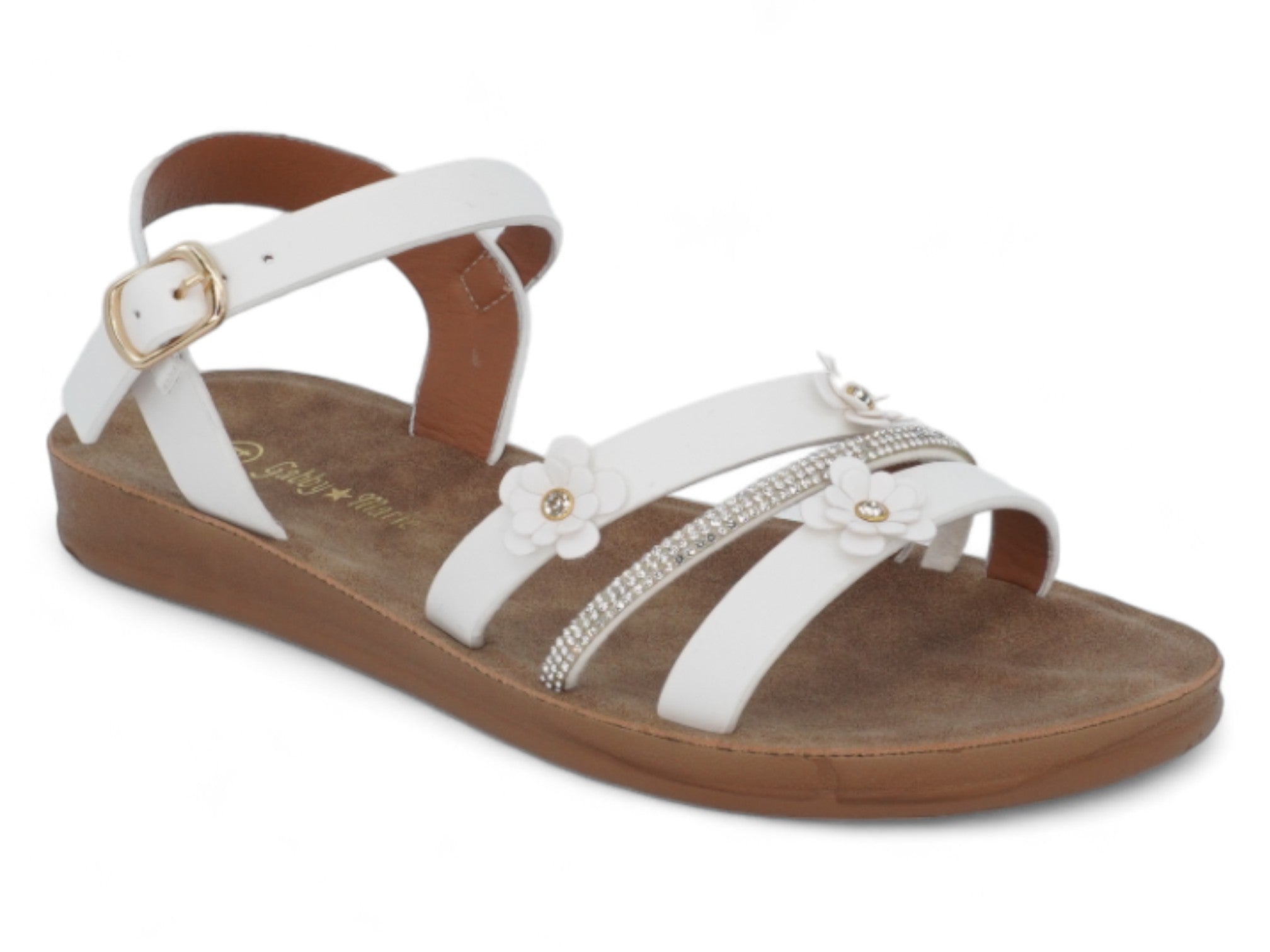 Girls' White Giorgia Sandal