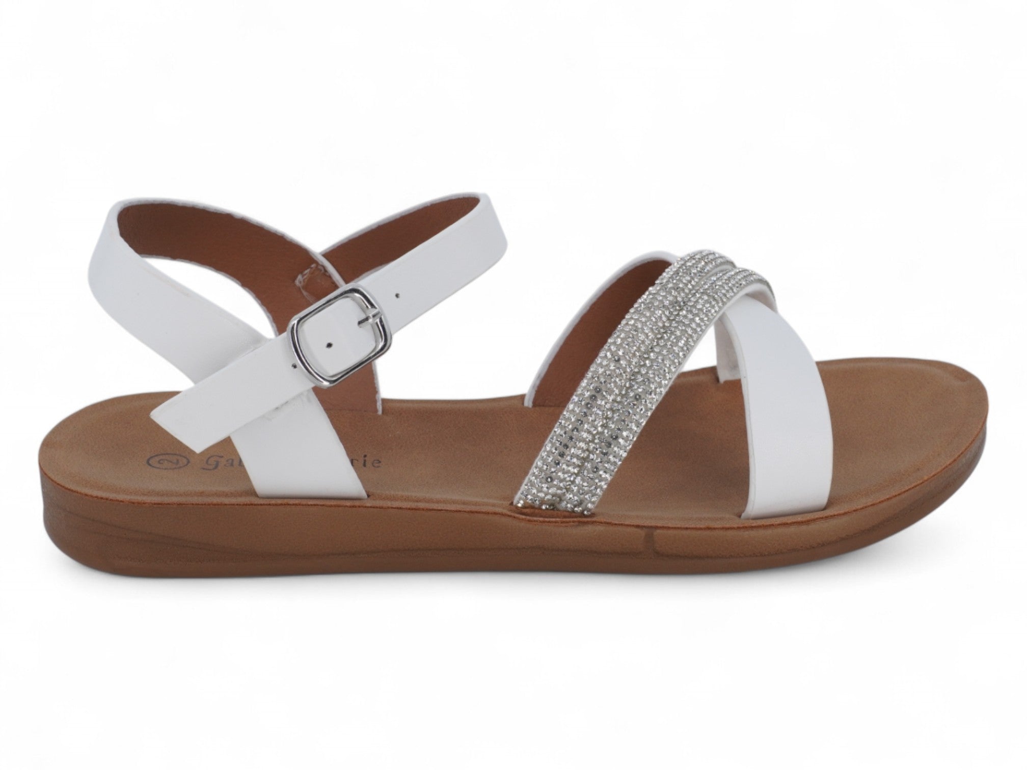 Girls' White Malayah Flat
