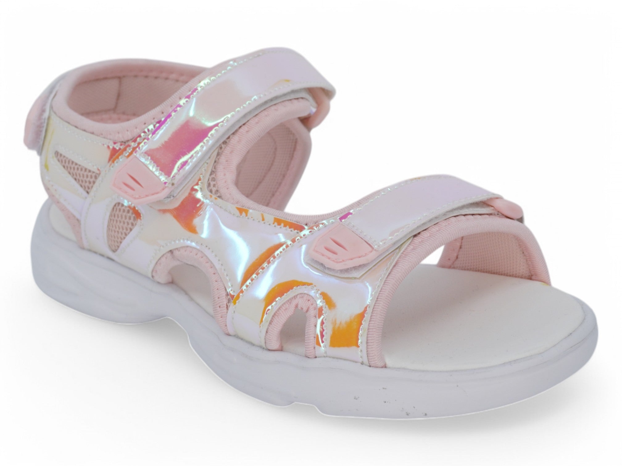 Girls Pink Holographic Sport Sandal