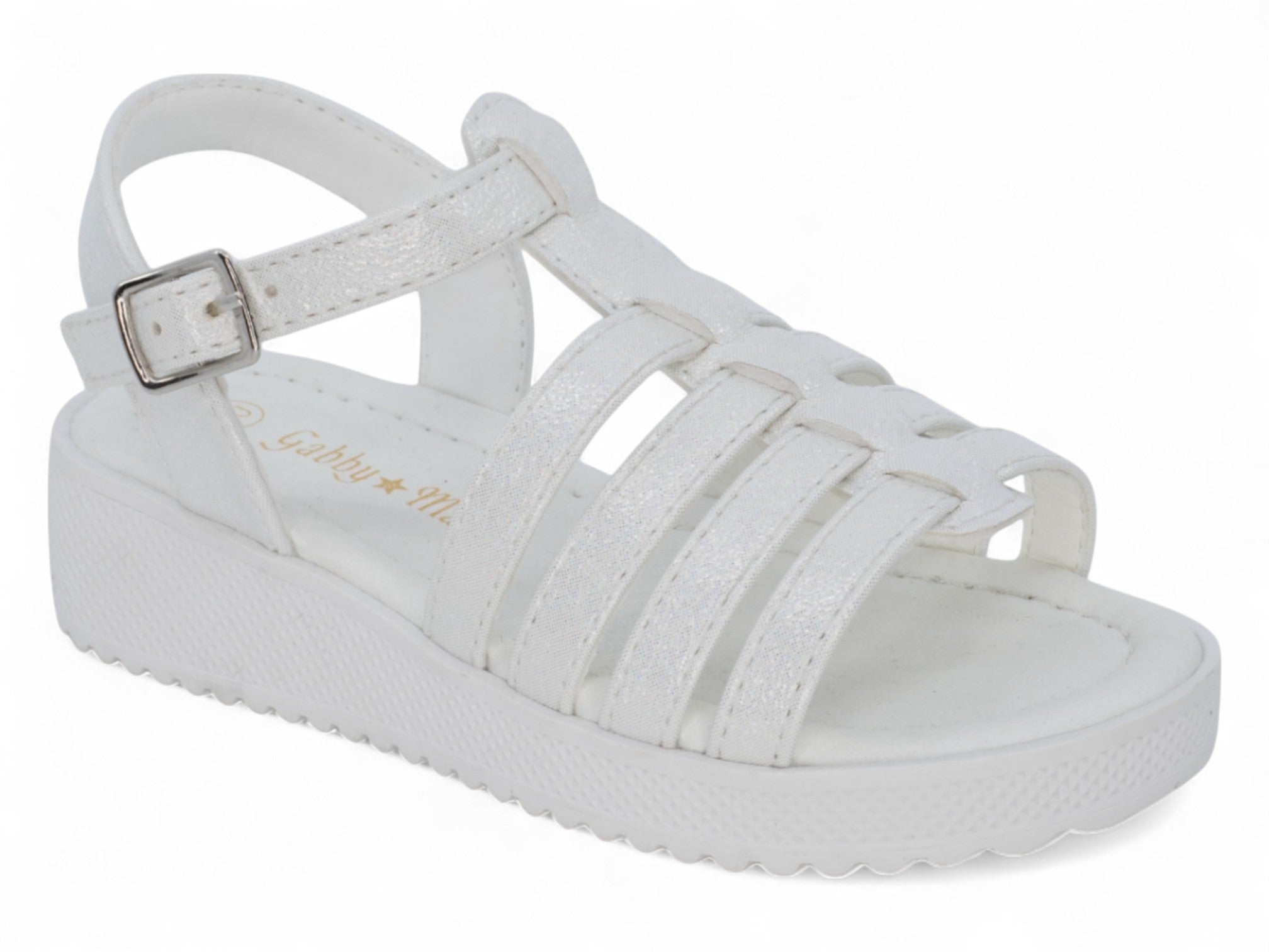 Girls White Hannah Wedge