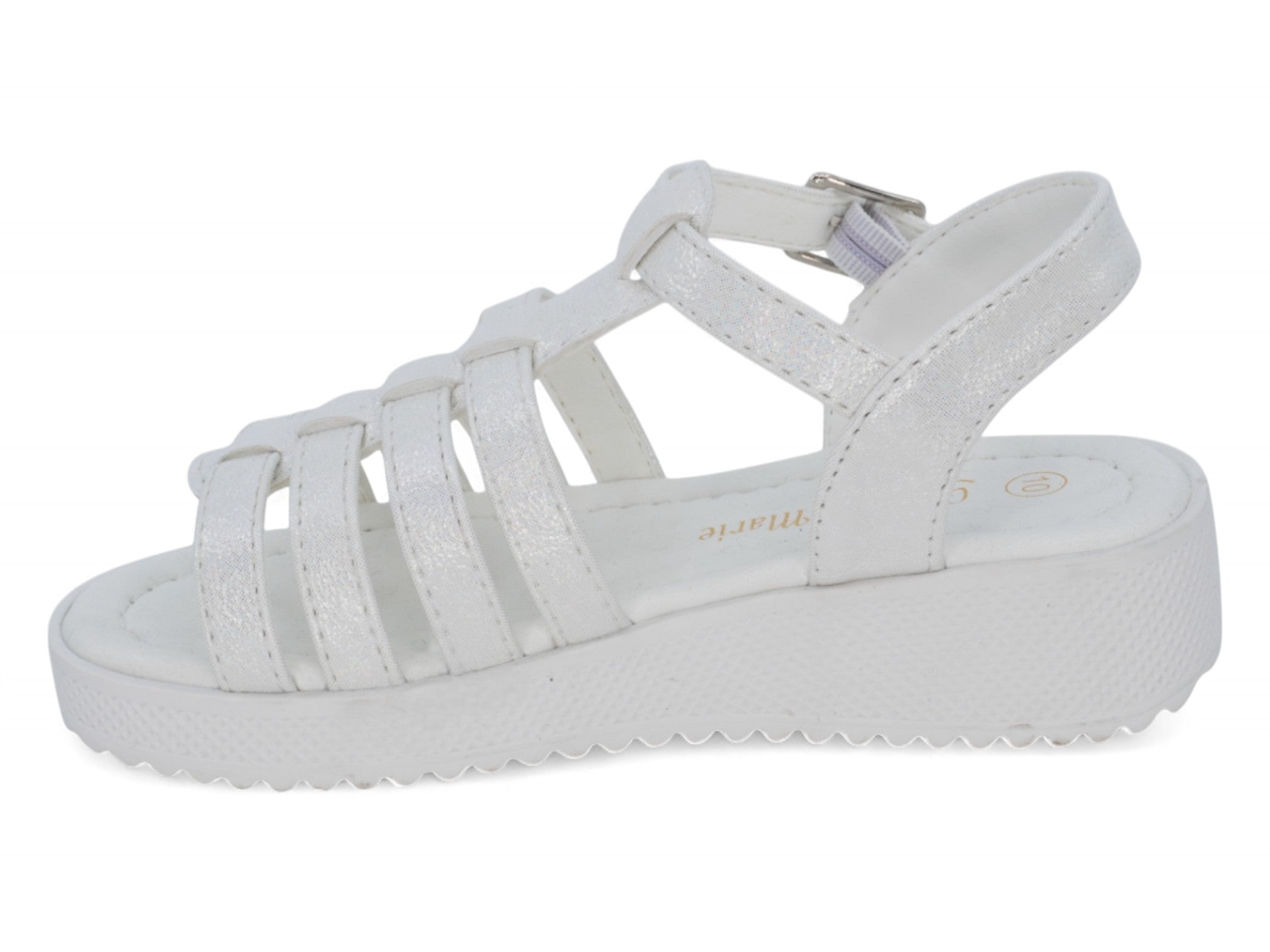 Girls White Hannah Wedge