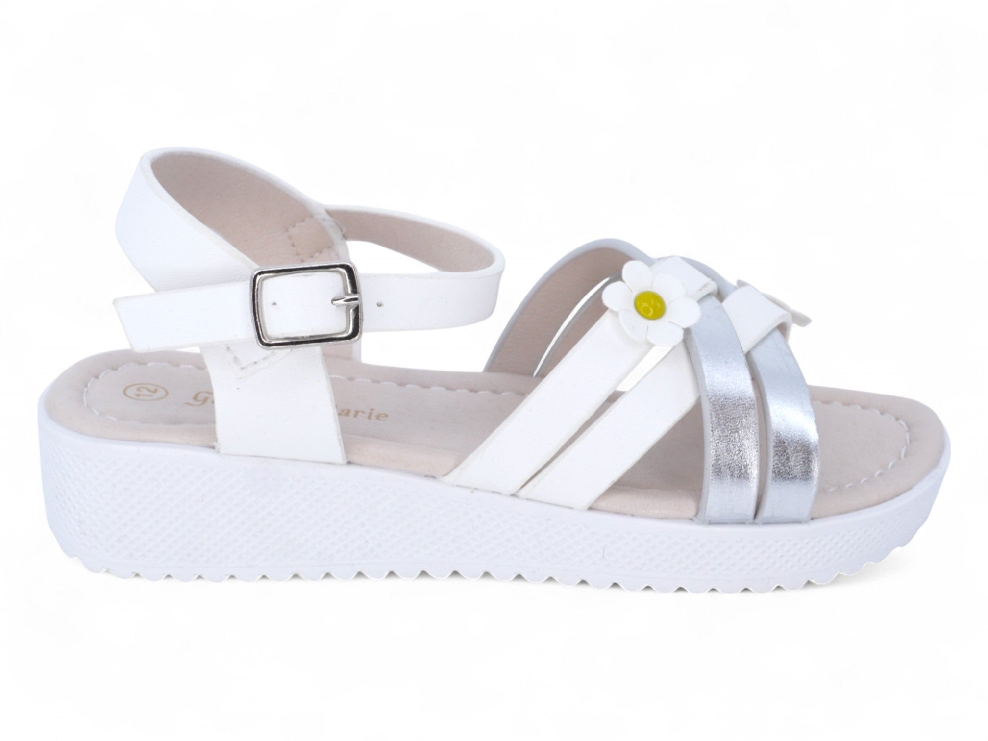Girls' White Amelia Sandal