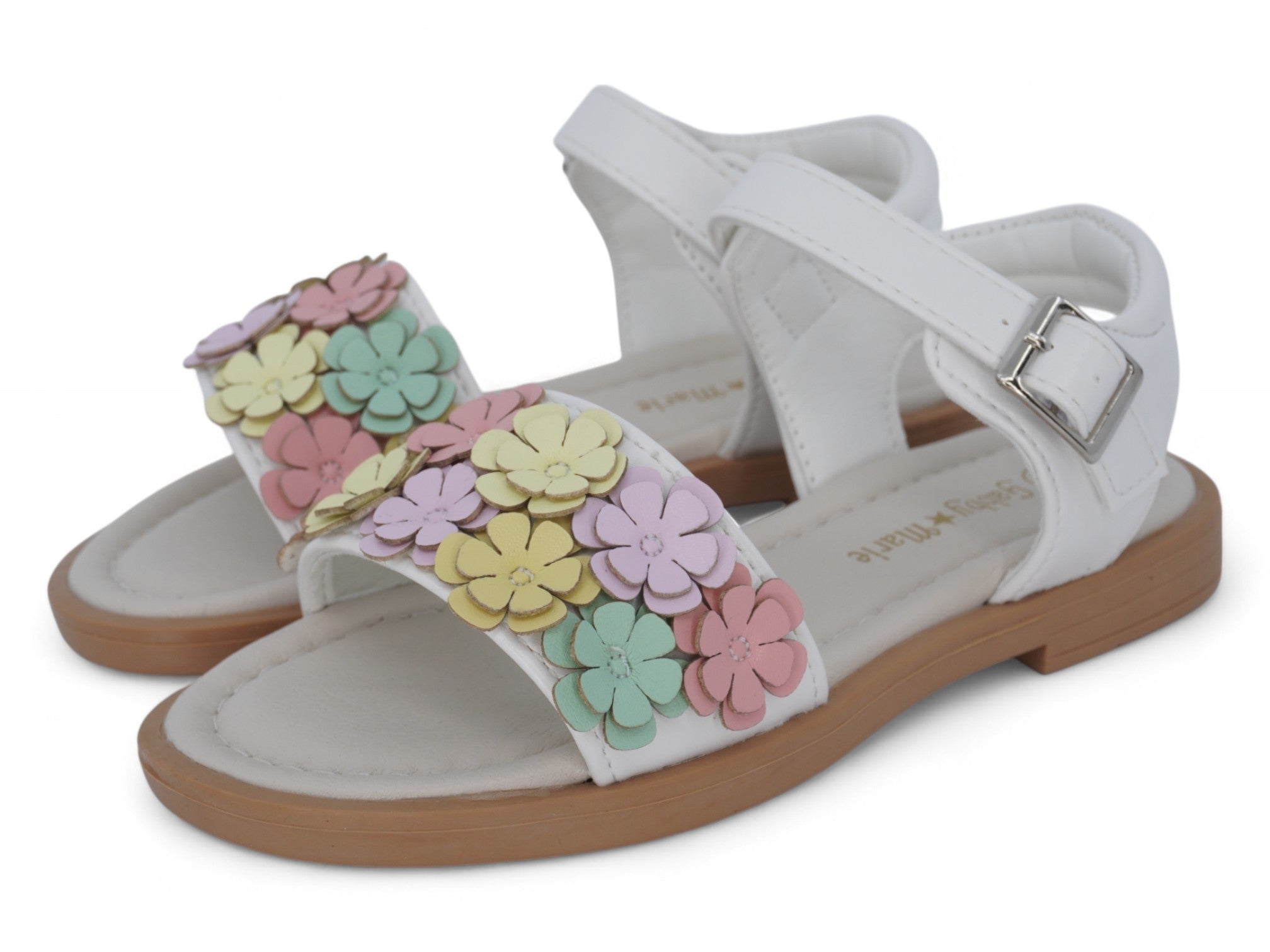Girls' White Flora Sandal