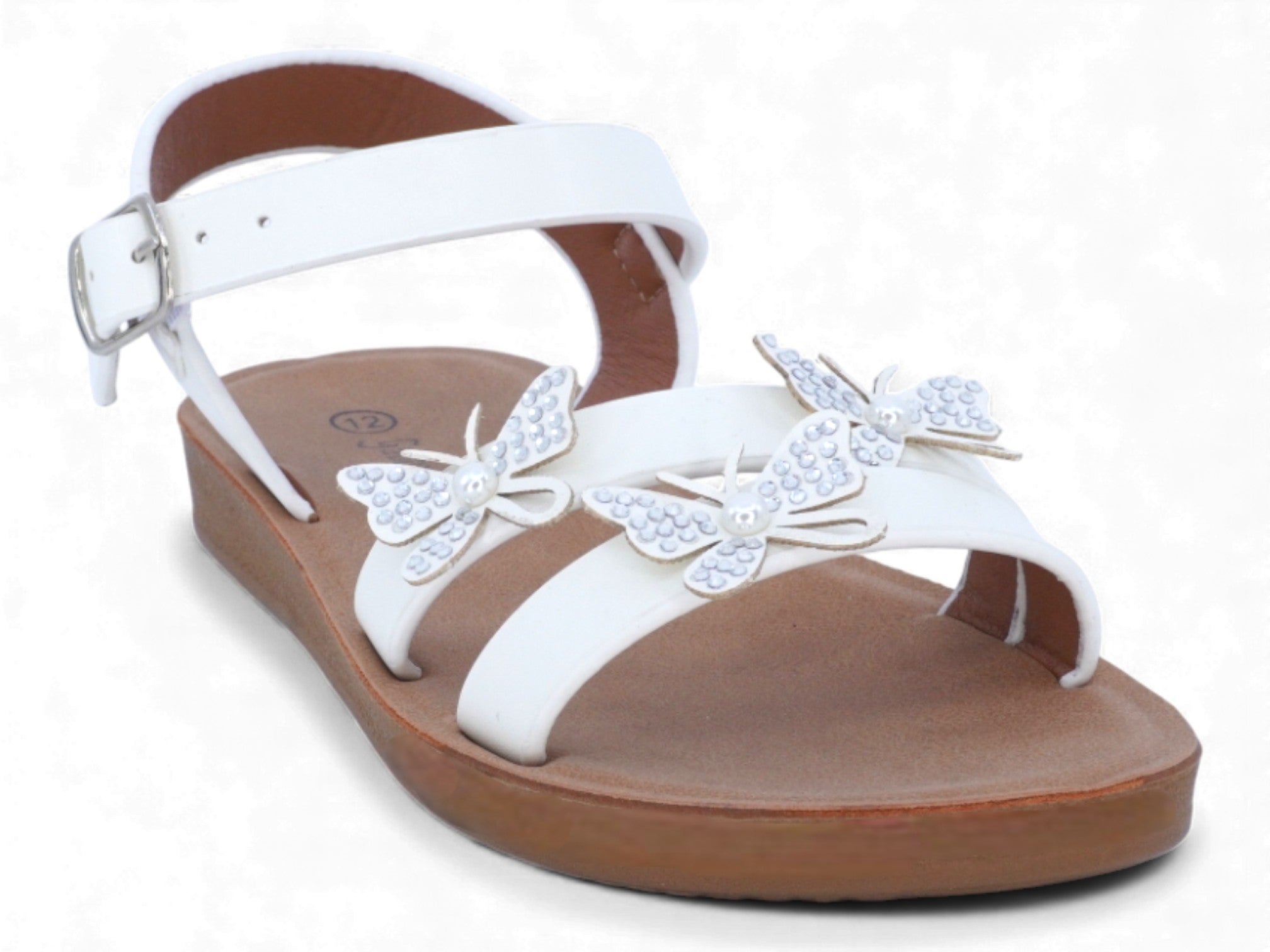 Girls' White Amber Sandal