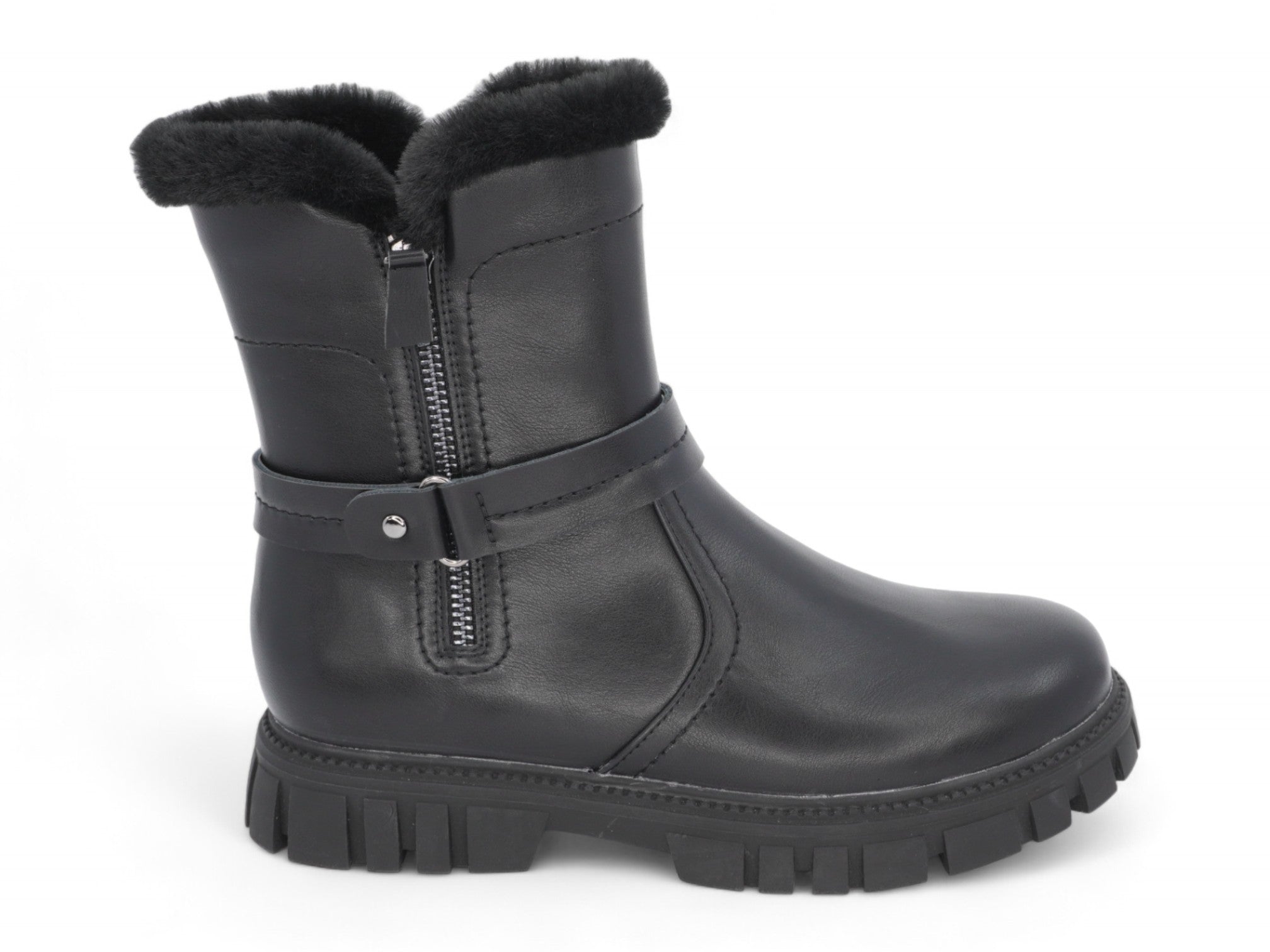 Toddler Black Lena Fur Boot