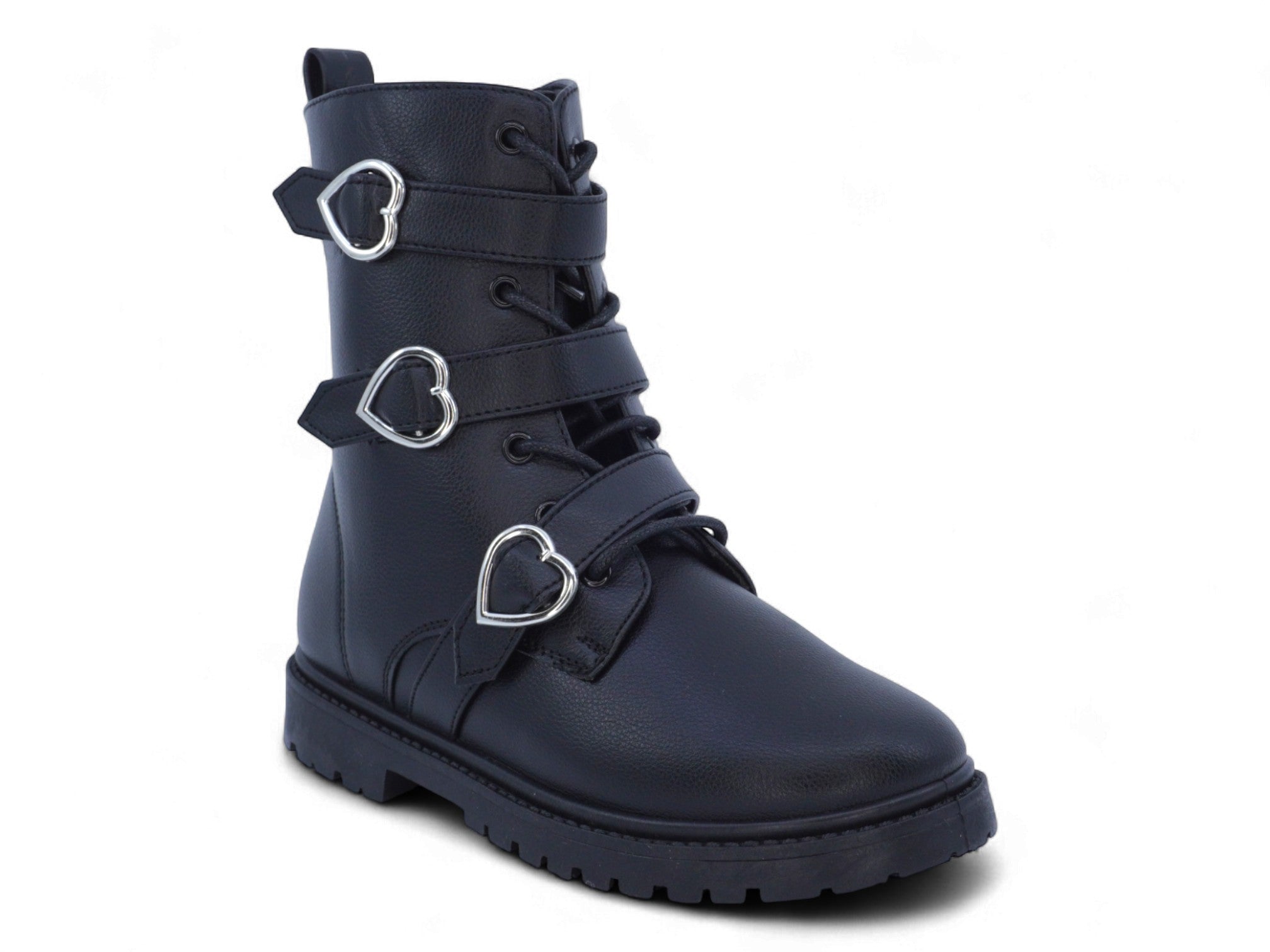 Girls Black Hearts Boots