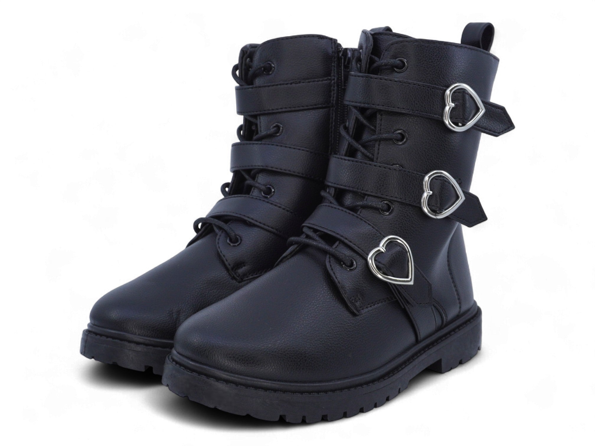 Girls Black Hearts Boots