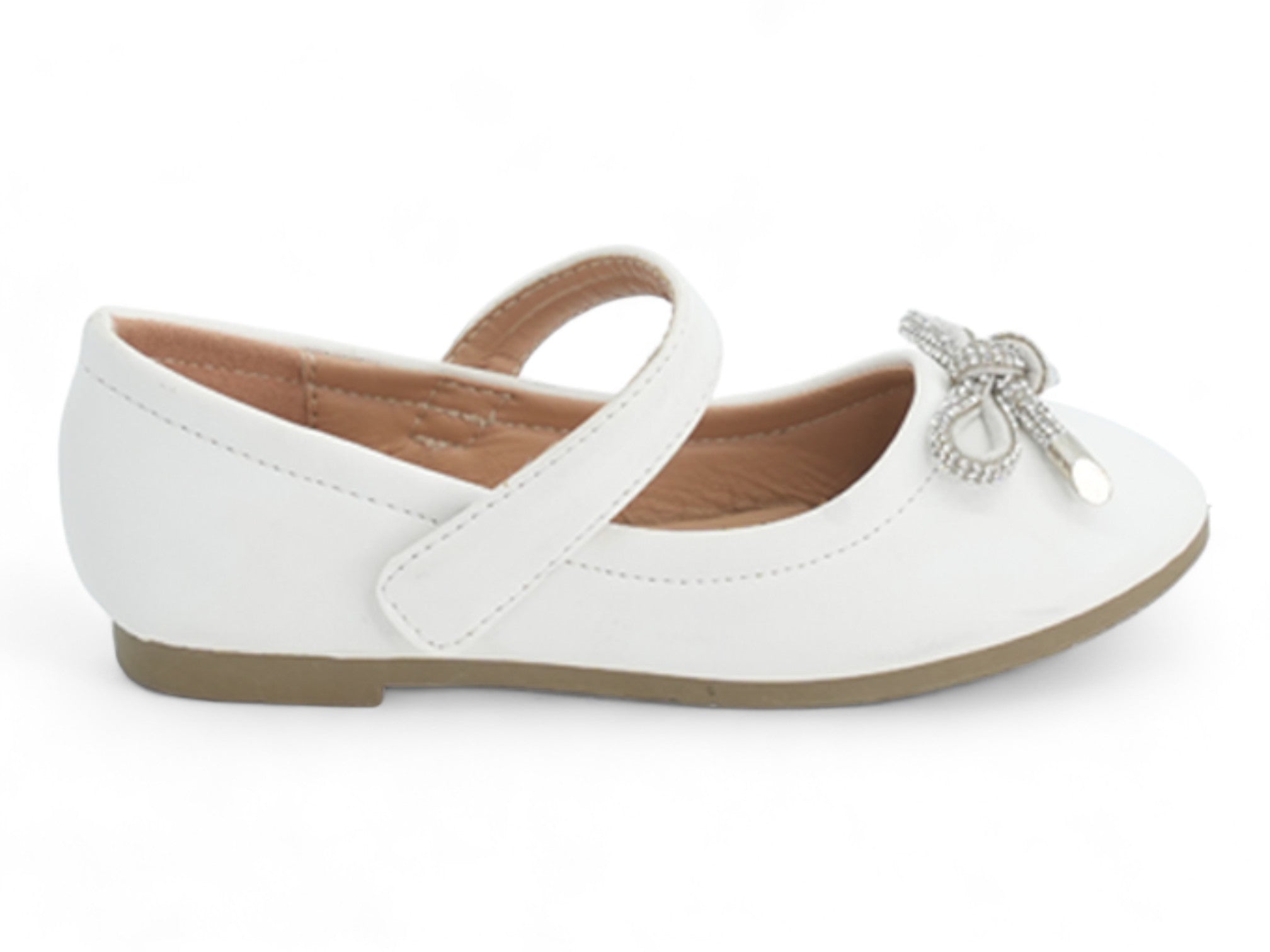 Toddler White Selene Flat