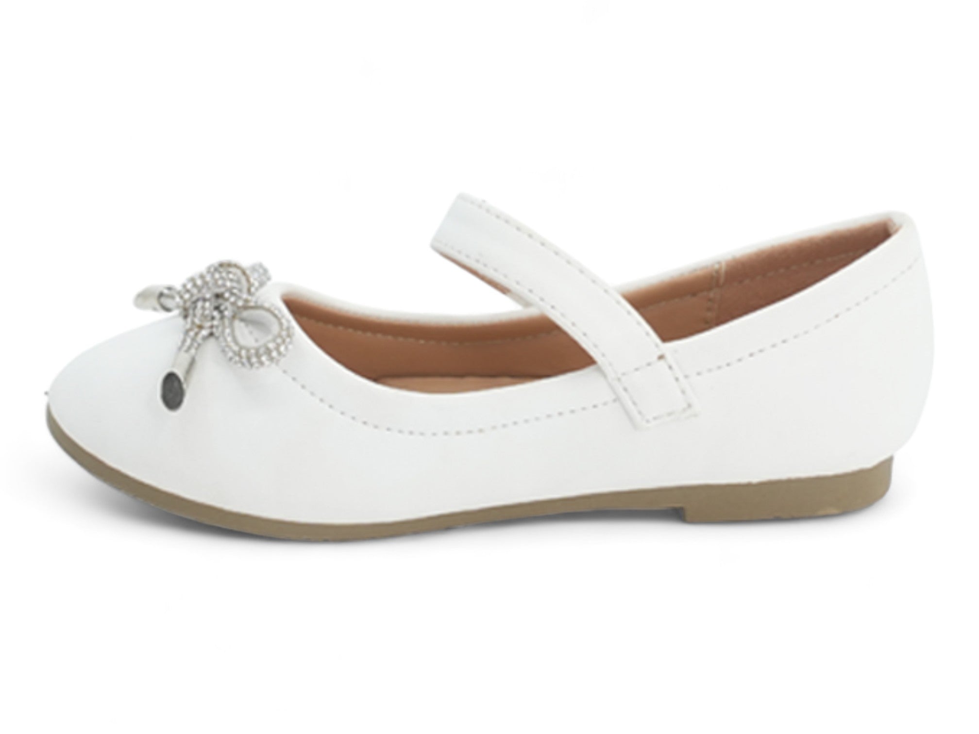 Toddler White Selene Flat