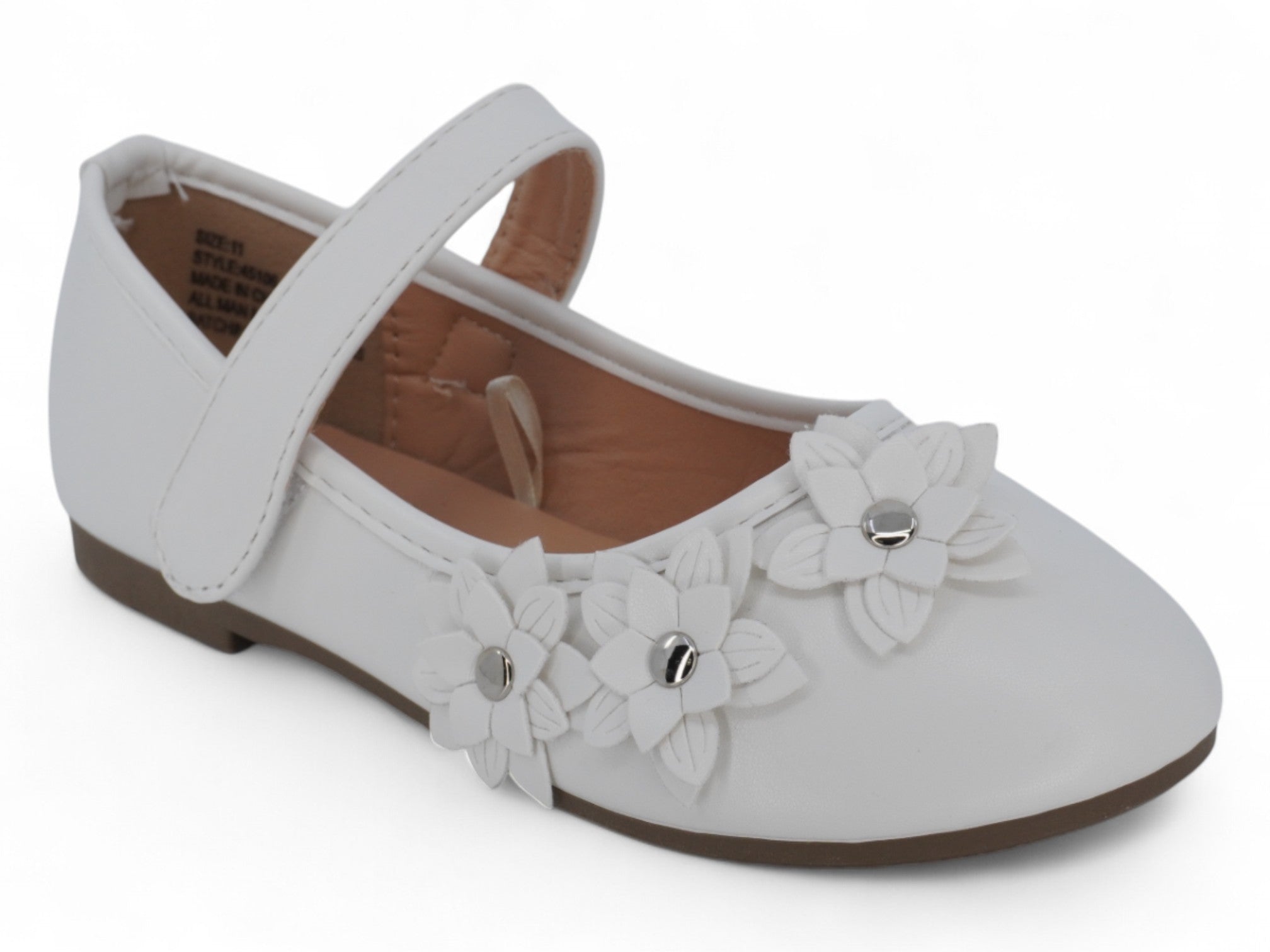 Toddler White Arlet Flat