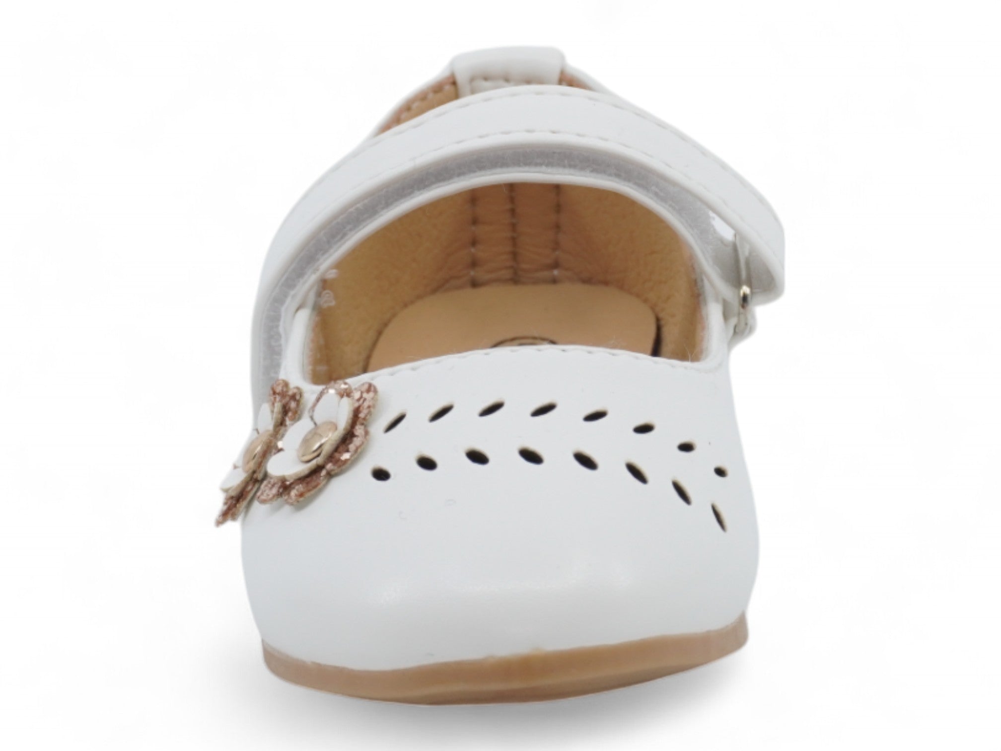 Toddler White Grace Flat