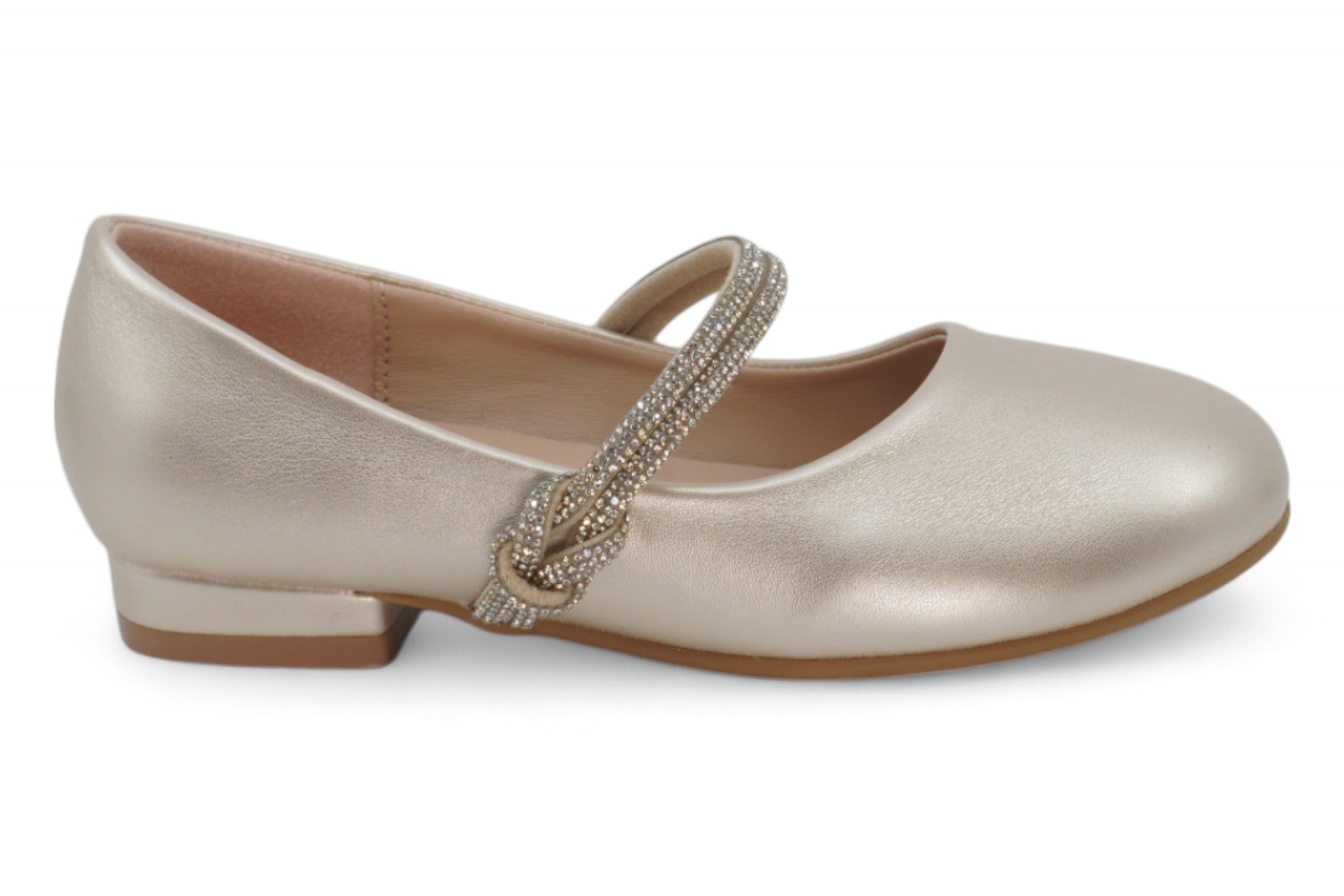 Girls Gold Christiane Flat