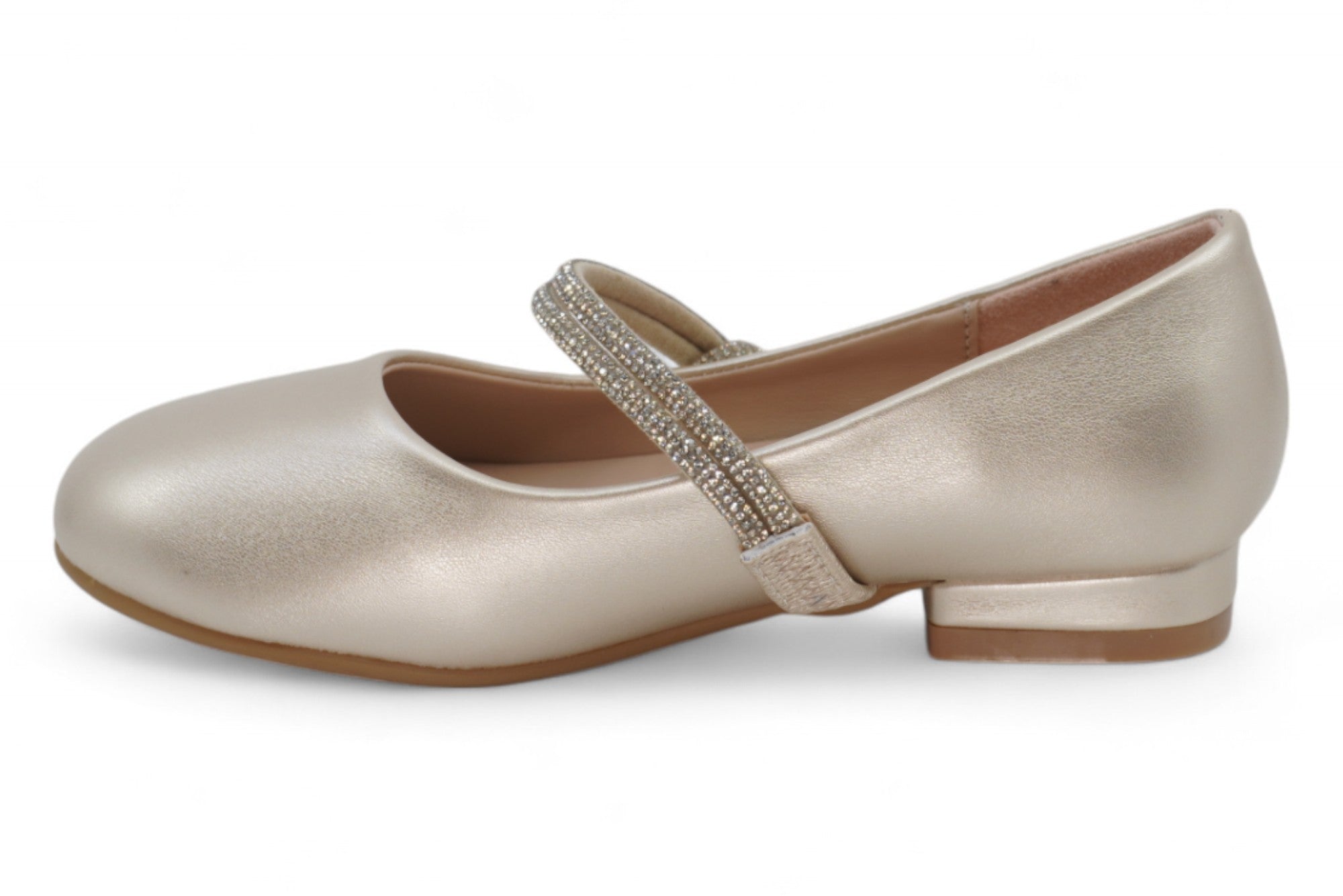 Girls Gold Christiane Flat