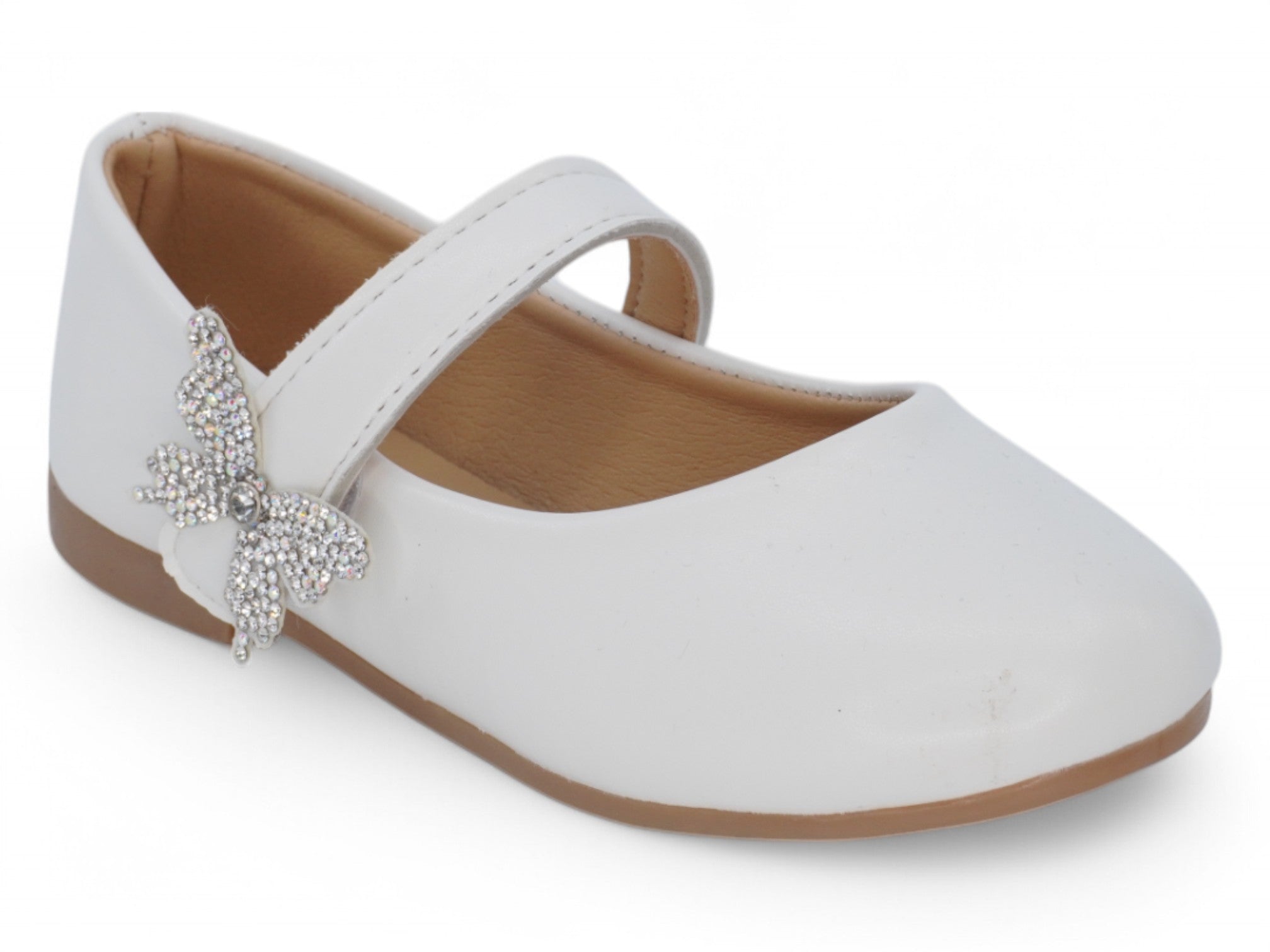 Toddler White Maddie Flat