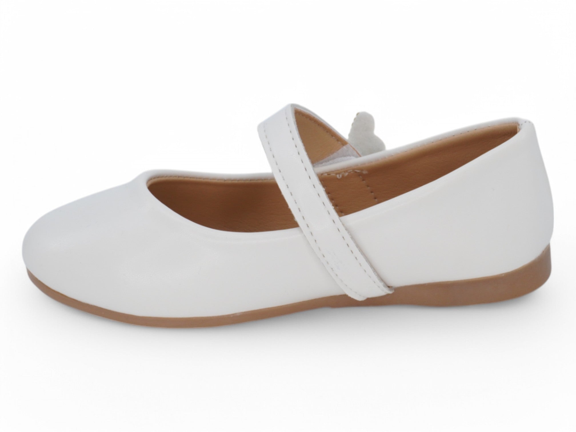 Toddler White Maddie Flat