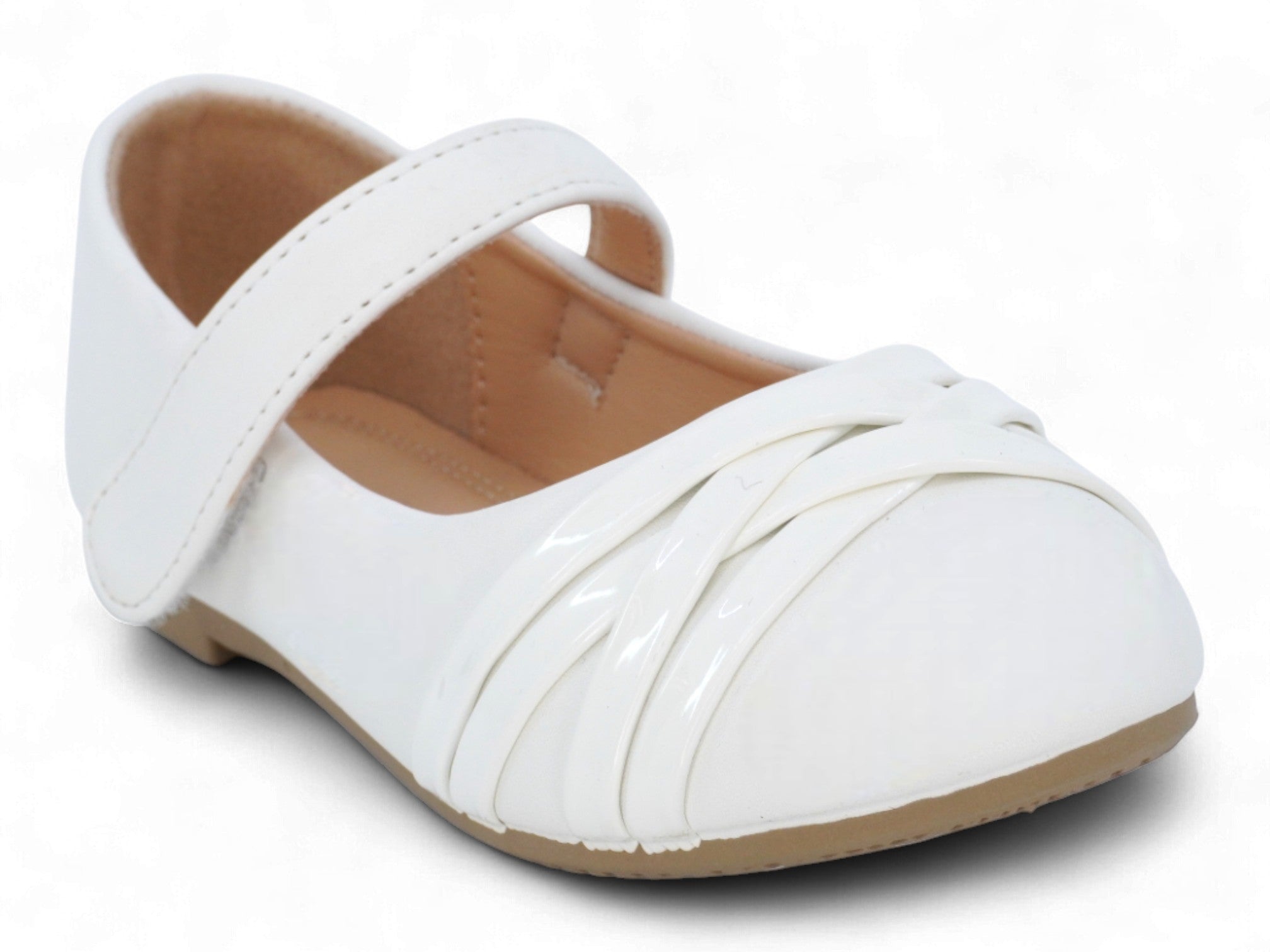 Toddler White Adina Flat