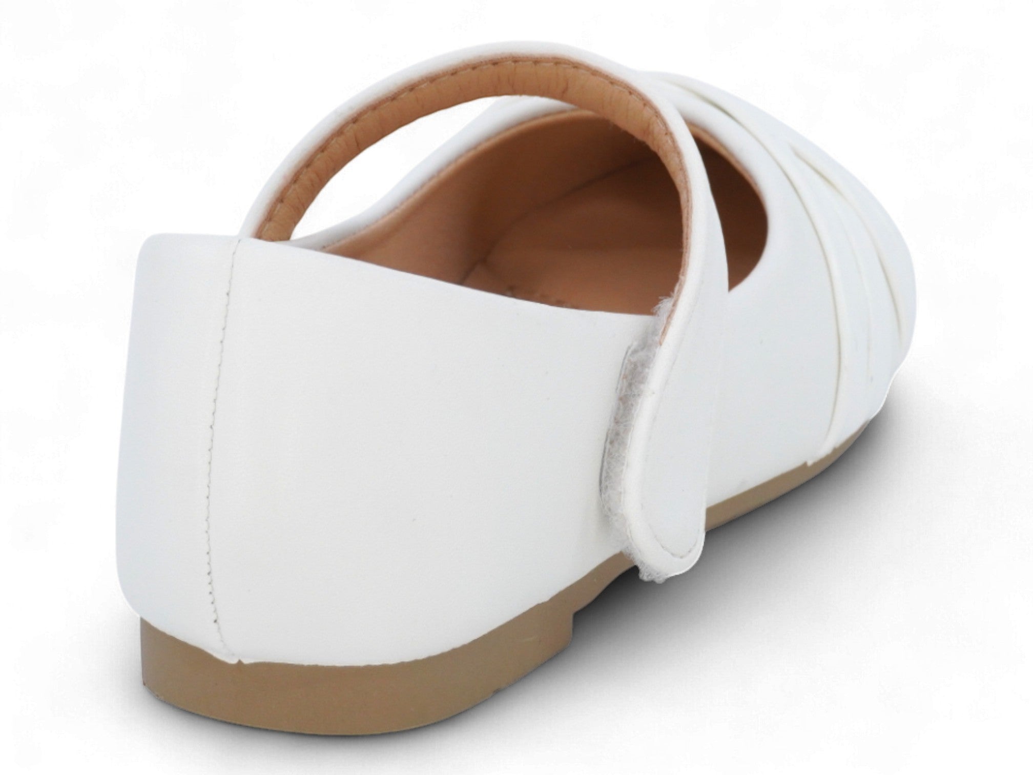 Toddler White Adina Flat