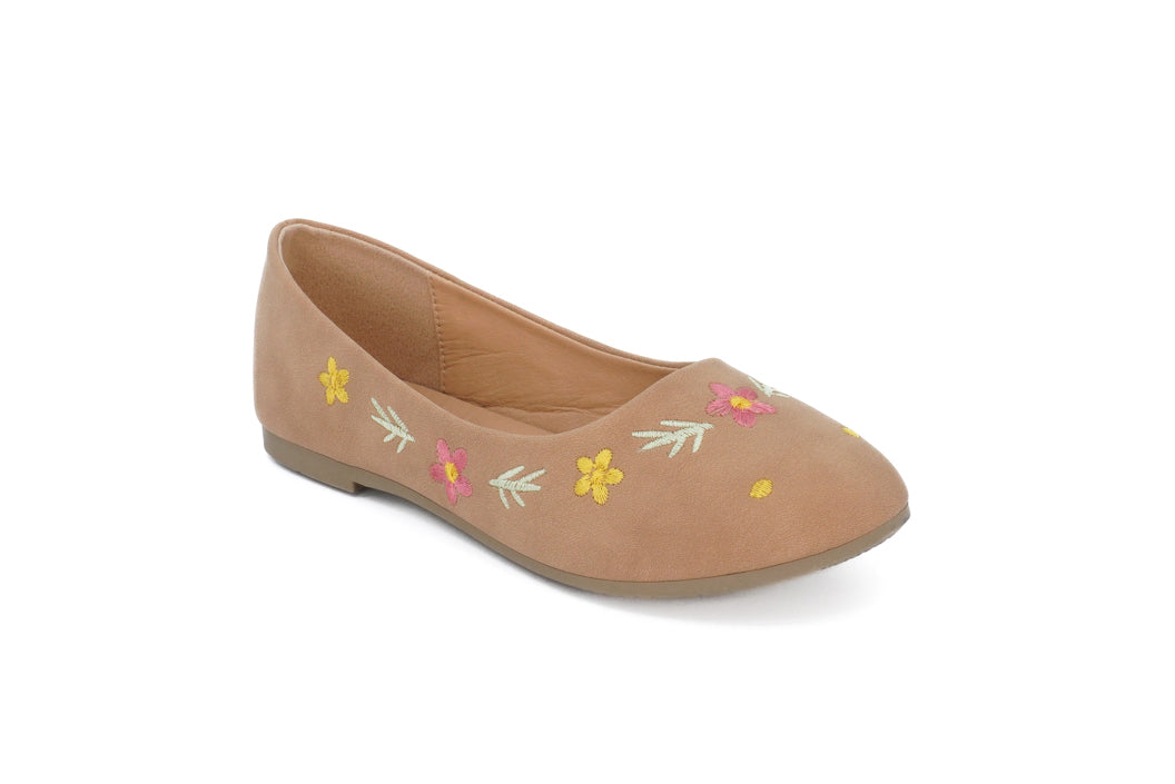 Girls' Tan Florencia Flat