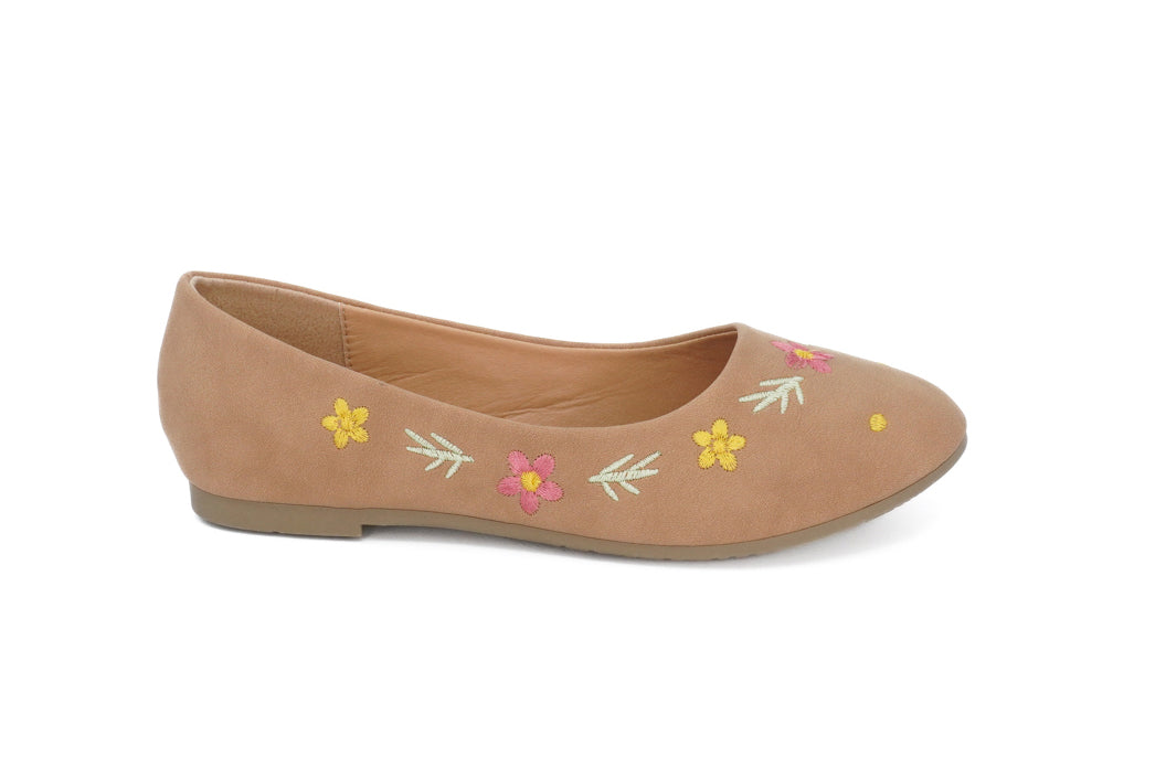 Girls' Tan Florencia Flat